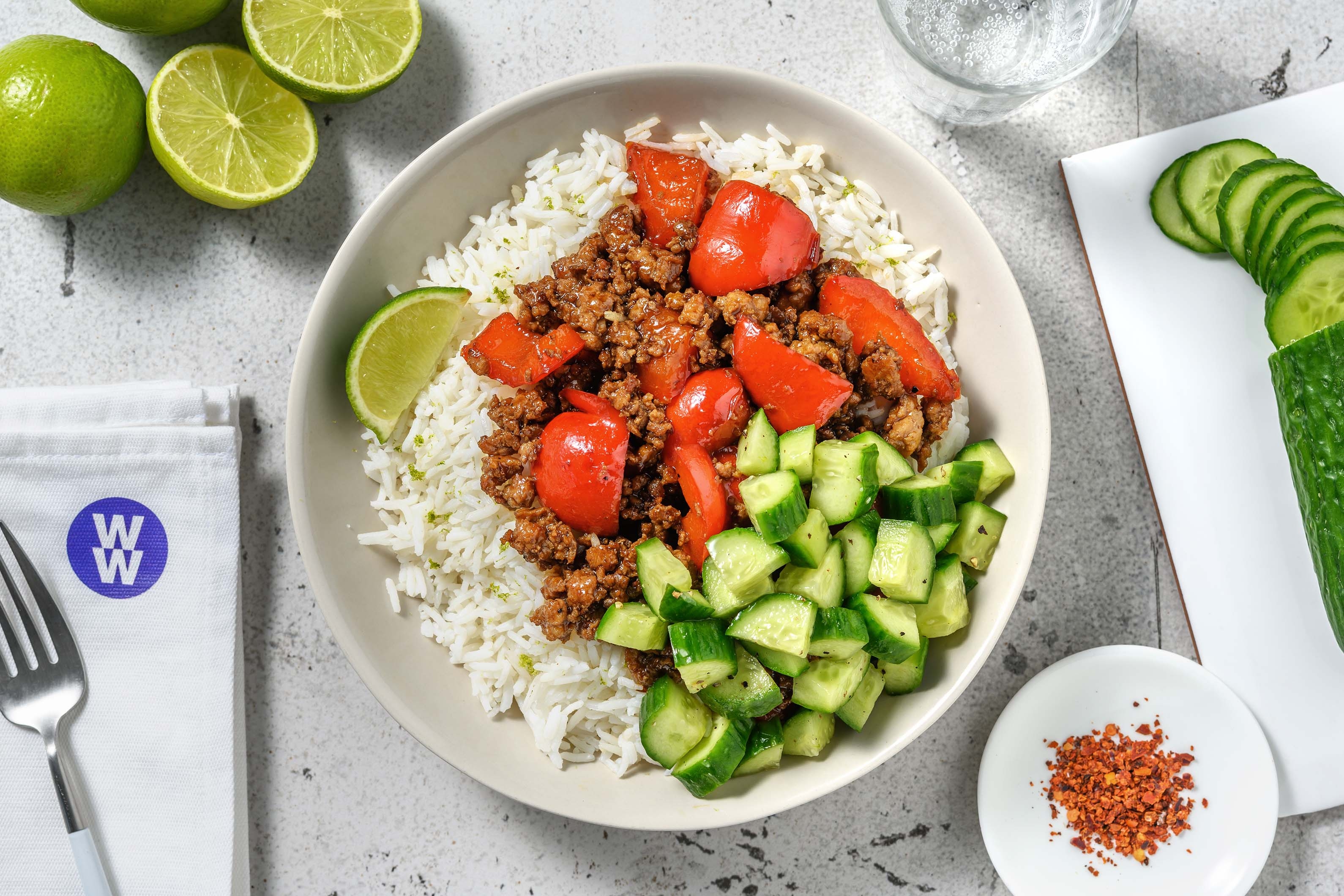 Sticky Pork Stir-Fry and Jasmine Rice