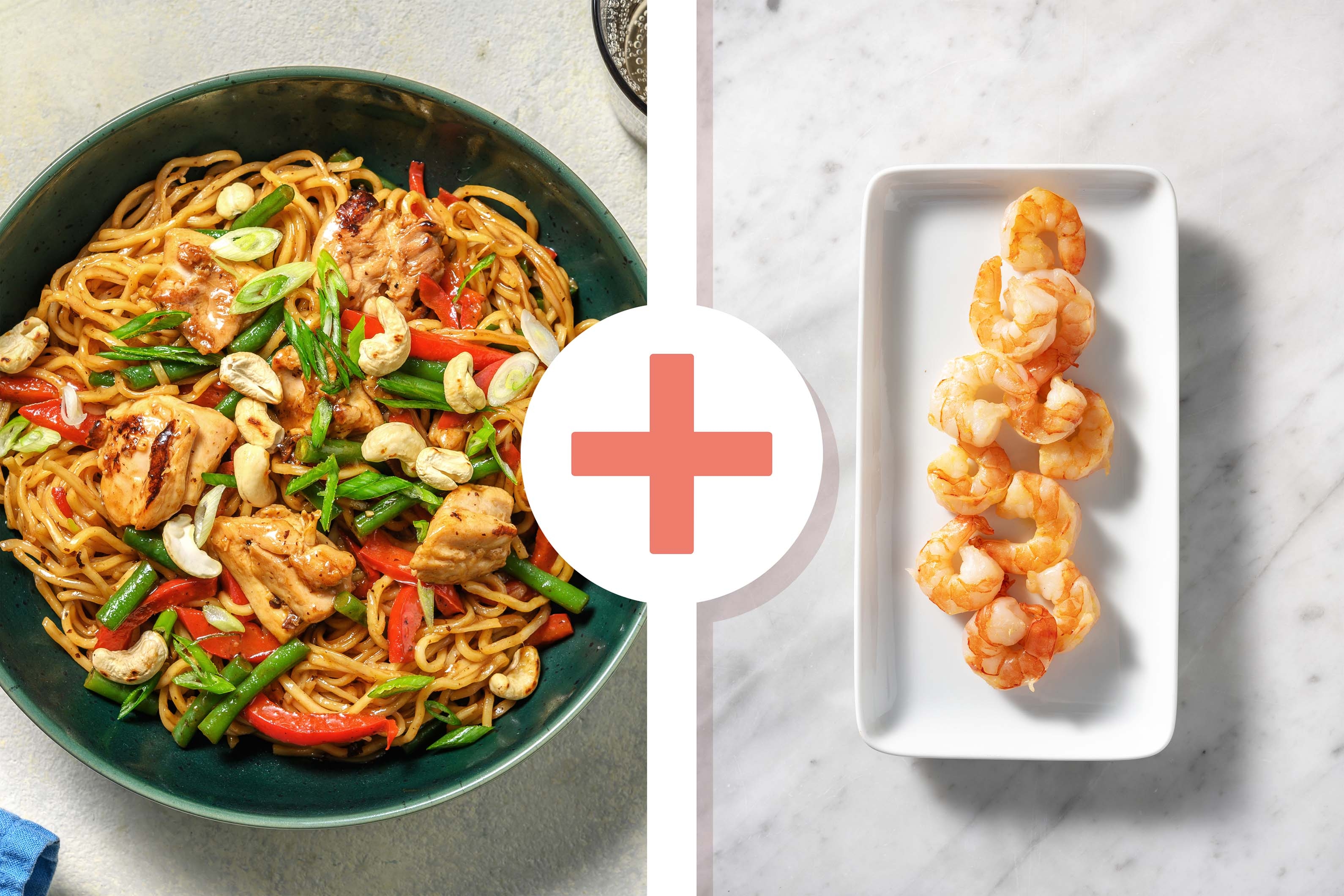 Stir-Fried Hoisin Chicken Noodles with King Prawns