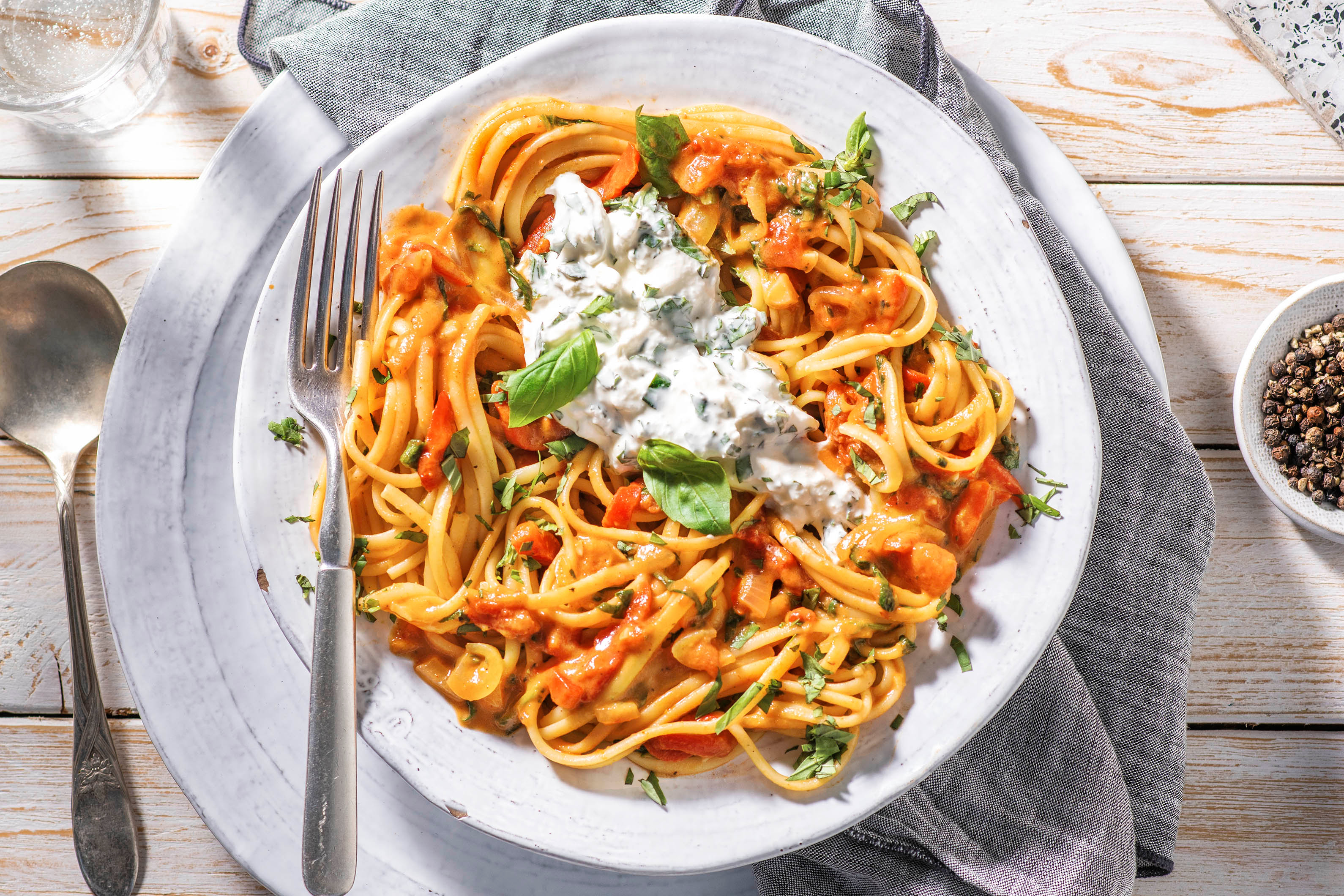 Linguines sauce rosée