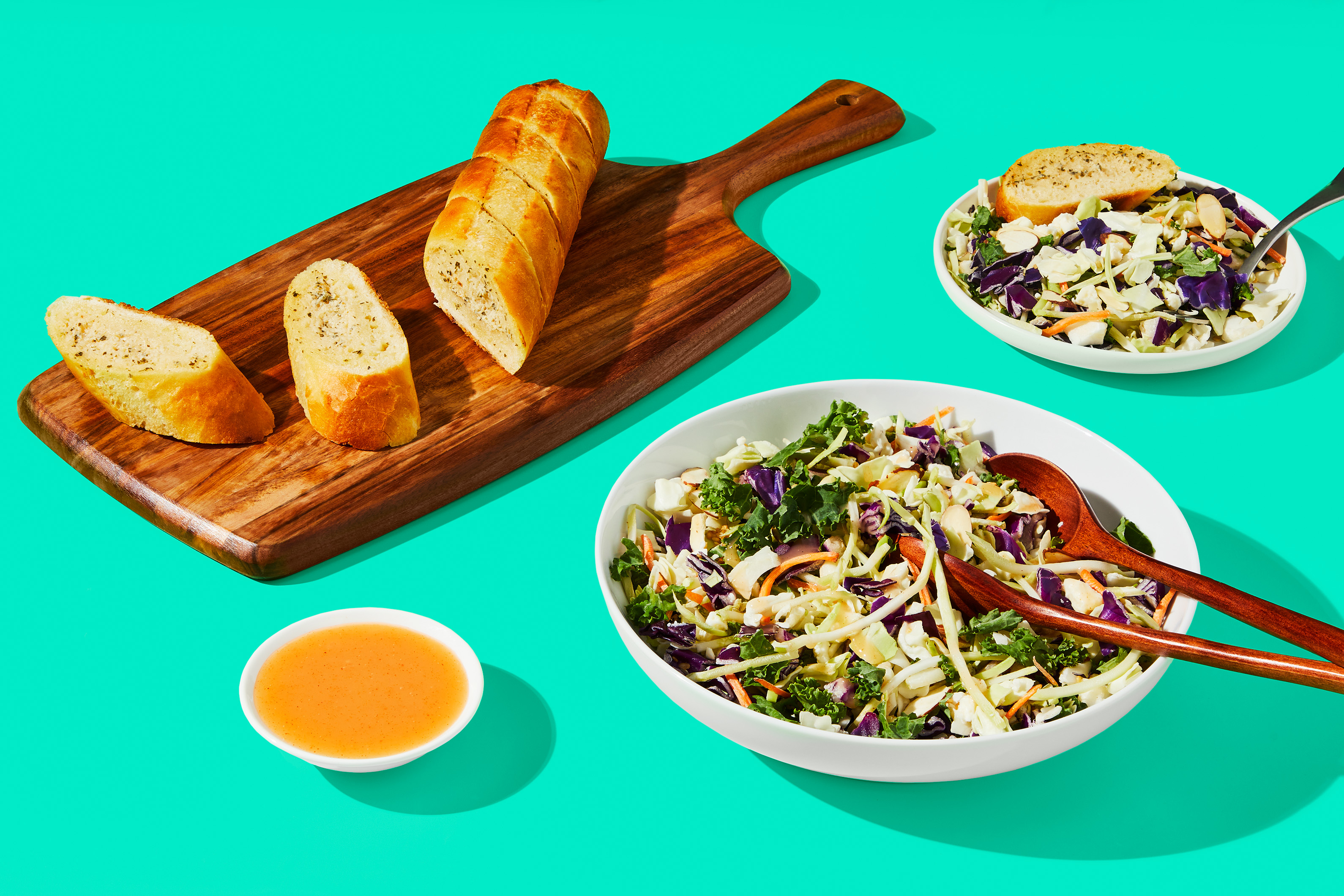 Strawberry Quinoa Harvest Salad & Garlic Bread