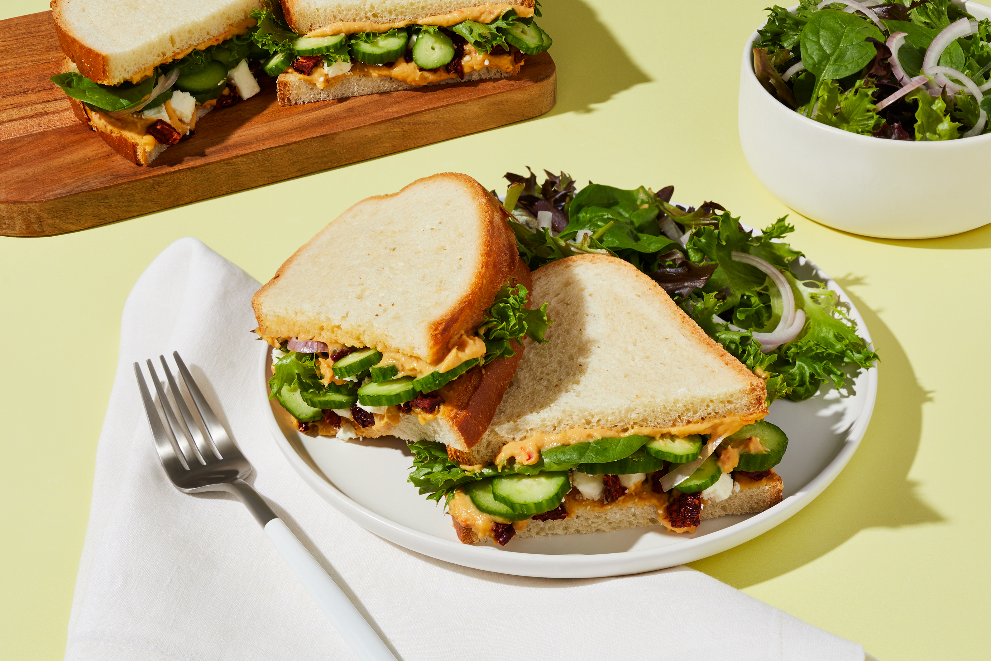 Sun-Dried Tomato & Cuke Sandwiches