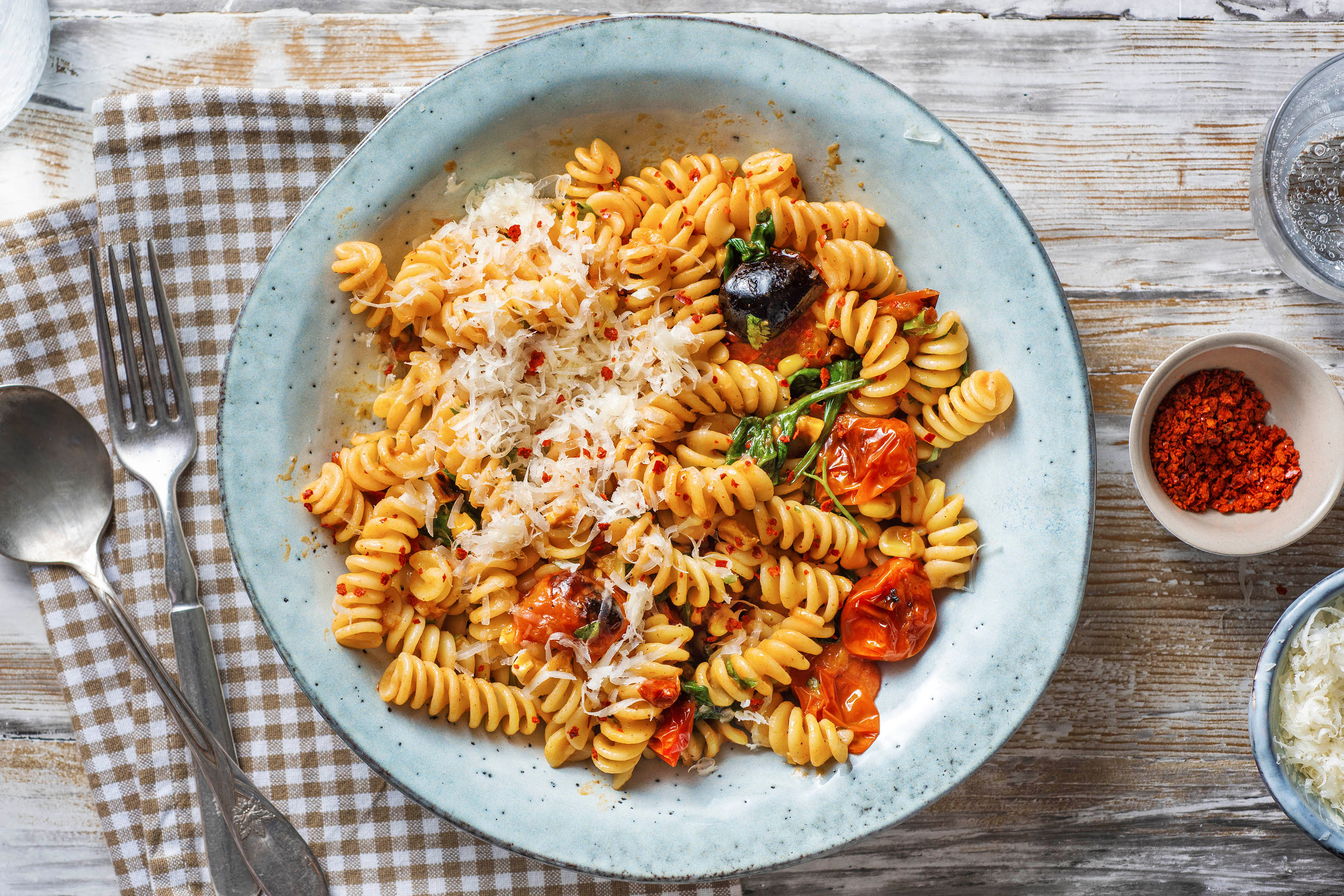 Sun-Dried Tomato & Sweetcorn Pasta