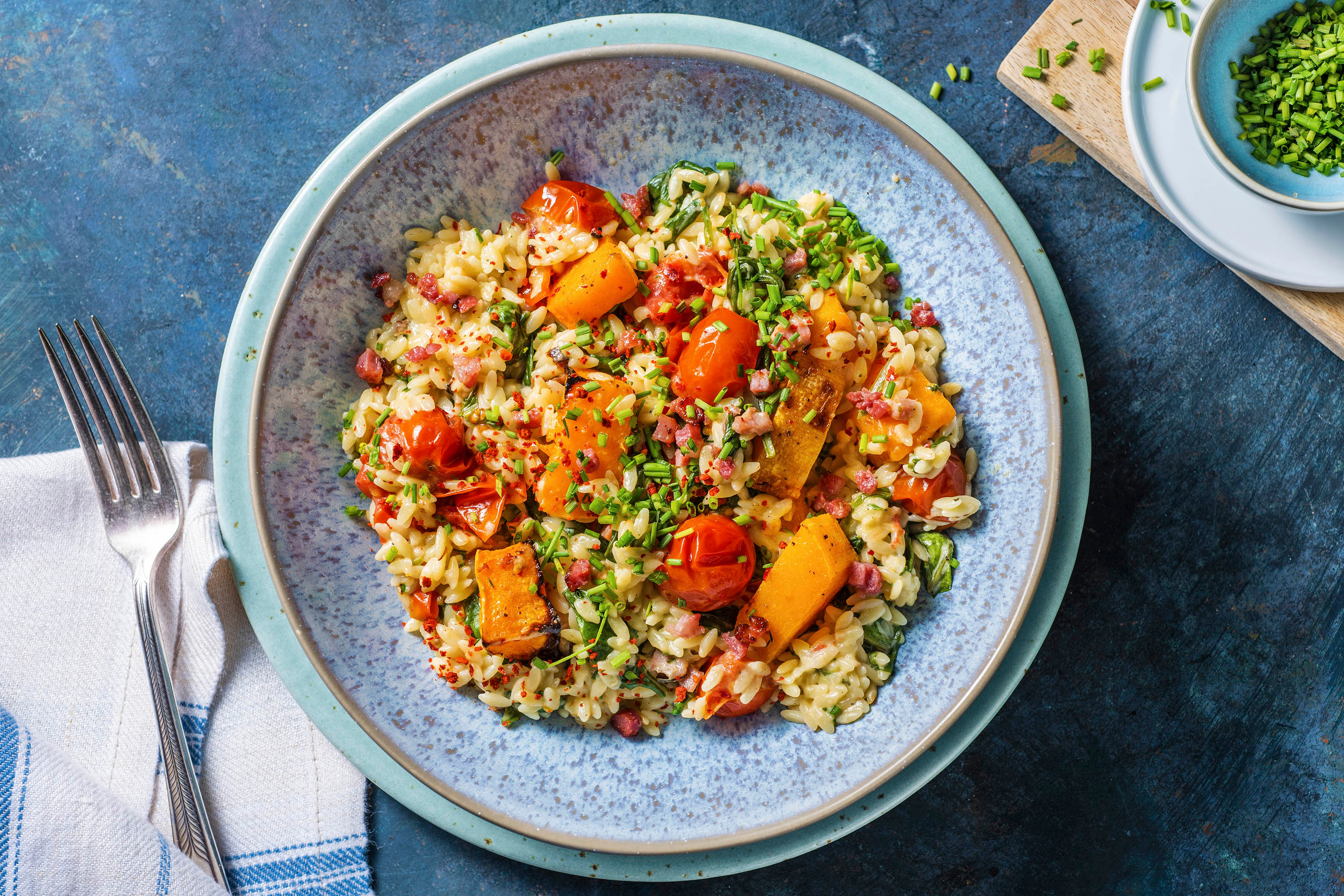 Sweet Potato and Bacon Orzo