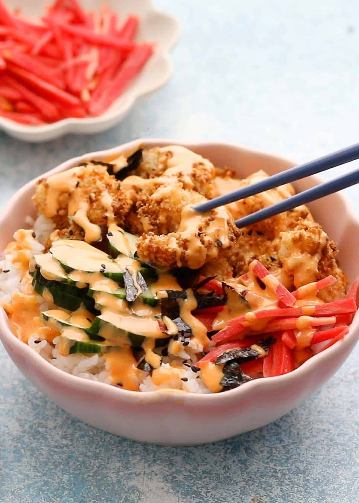 DIY Shrimp Tempura and Rice Bowls