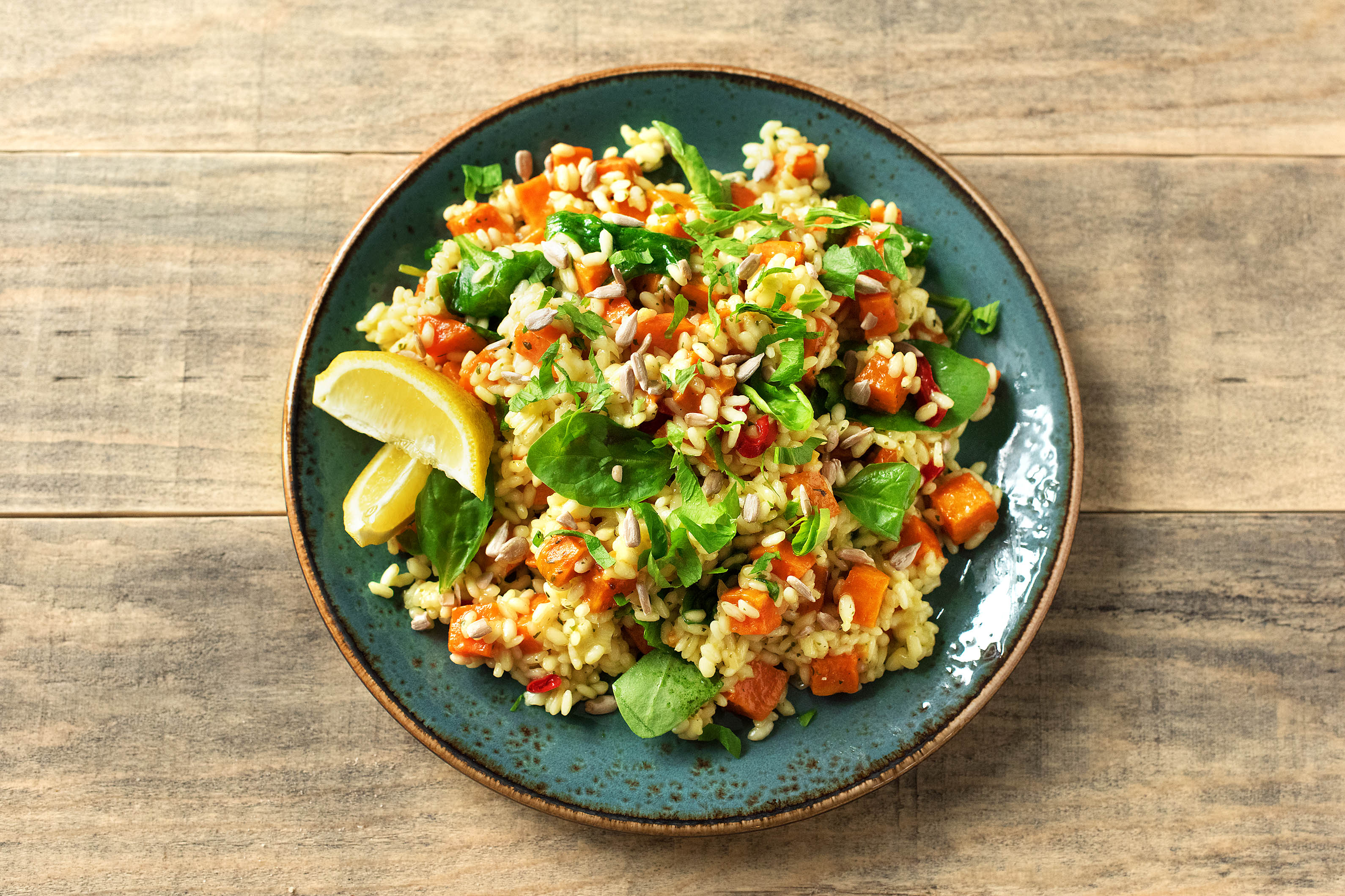 Süßkartoffel-Spinat-Risotto