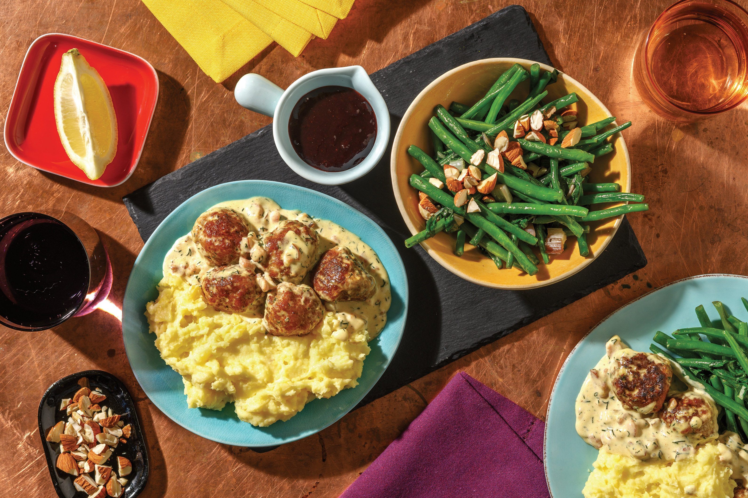 Swedish Pork Meatballs & Bacon-Parsley Sauce