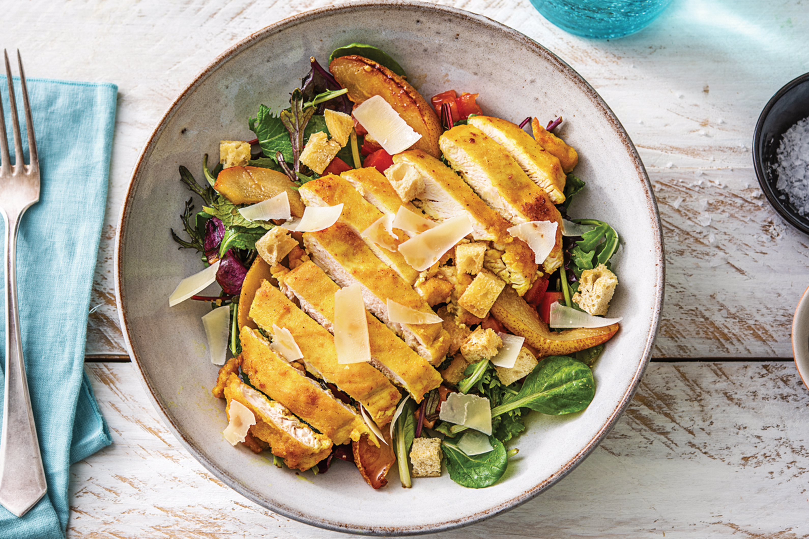 Mustard Chicken & Caramelised Pear Salad