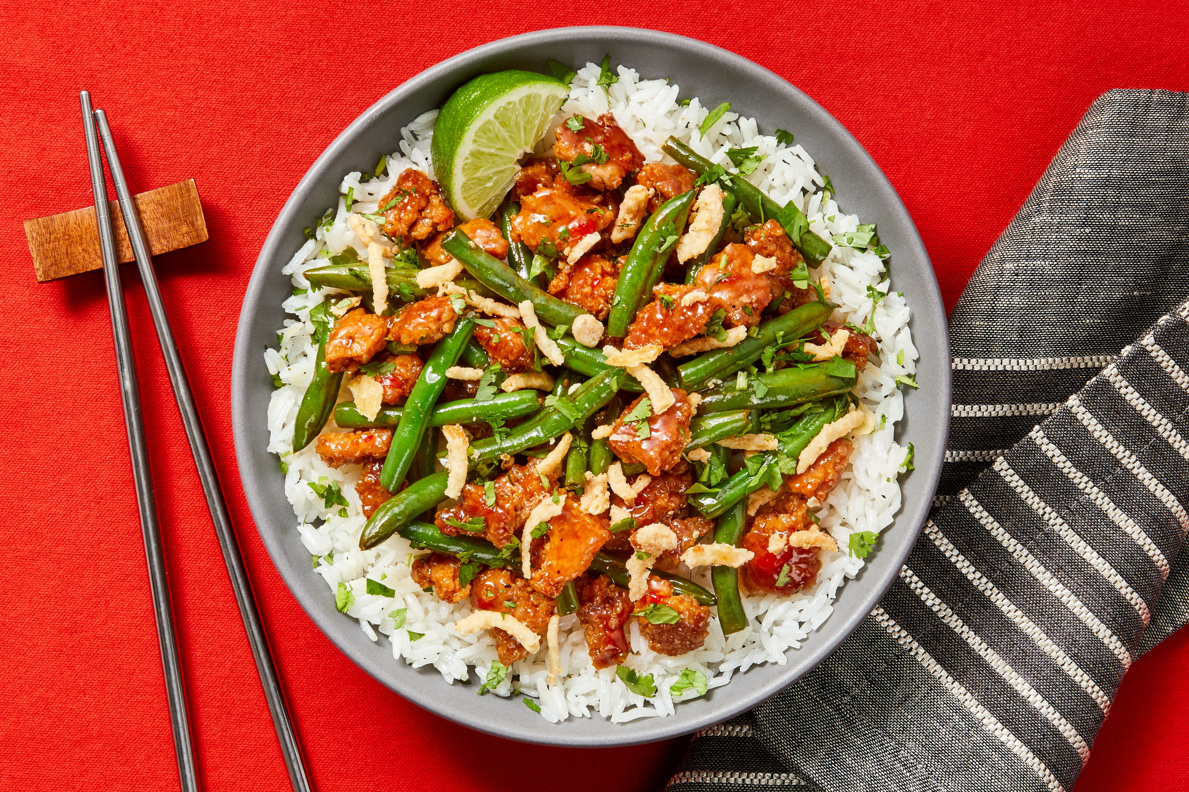 Sweet Chili Pork & Green Bean Bowls