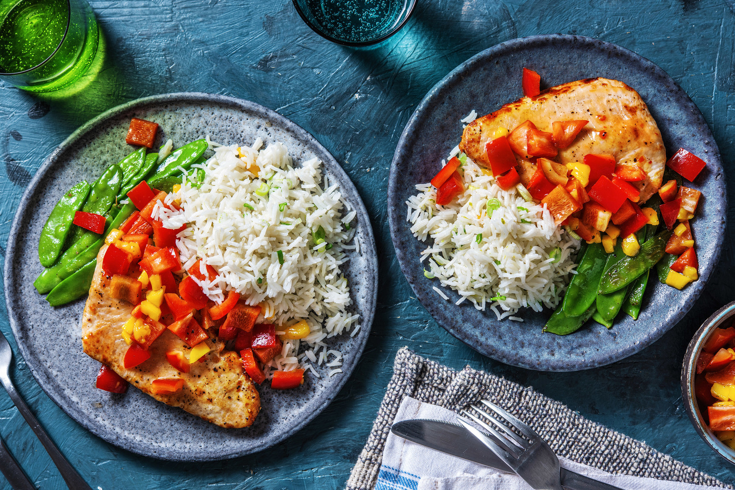 Dinde au chili doux thaï et riz