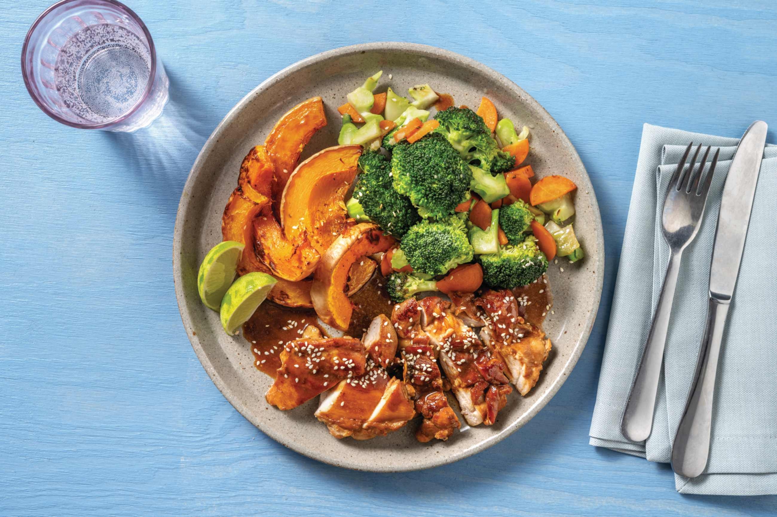 Sweet Chilli Chicken & Roast Pumpkin Wedges