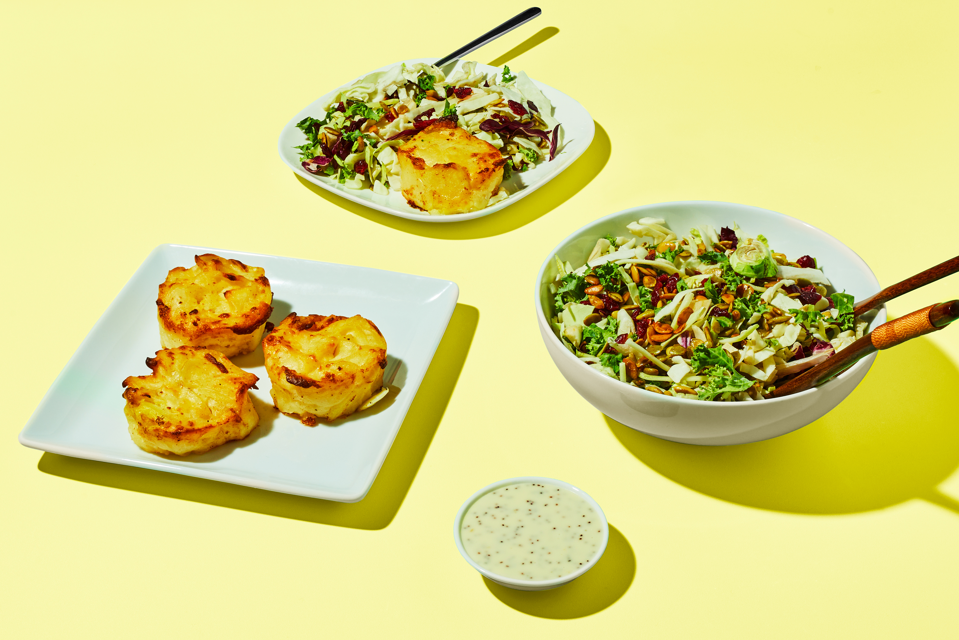 Sweet Kale Salad + Potatoes Au Gratin