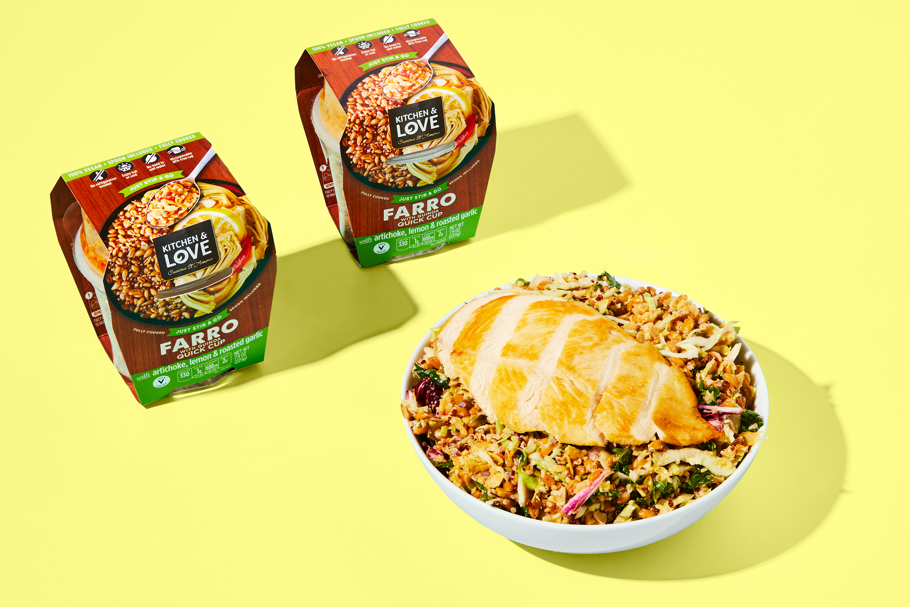 Sweet Kale Salad with Fully Cooked Chicken + Farro Quick Cup