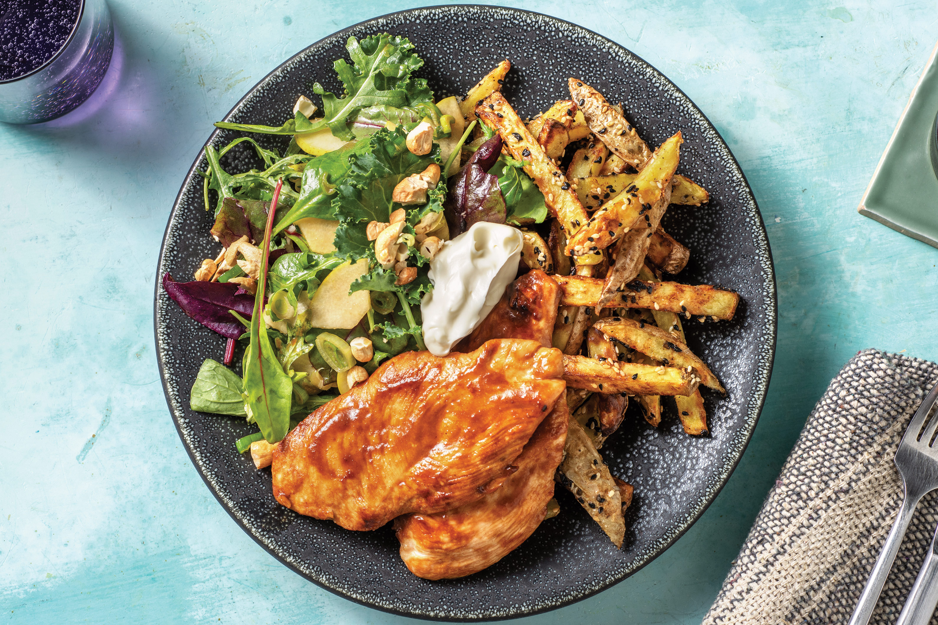 Sweet Miso Chicken & Sesame Fries