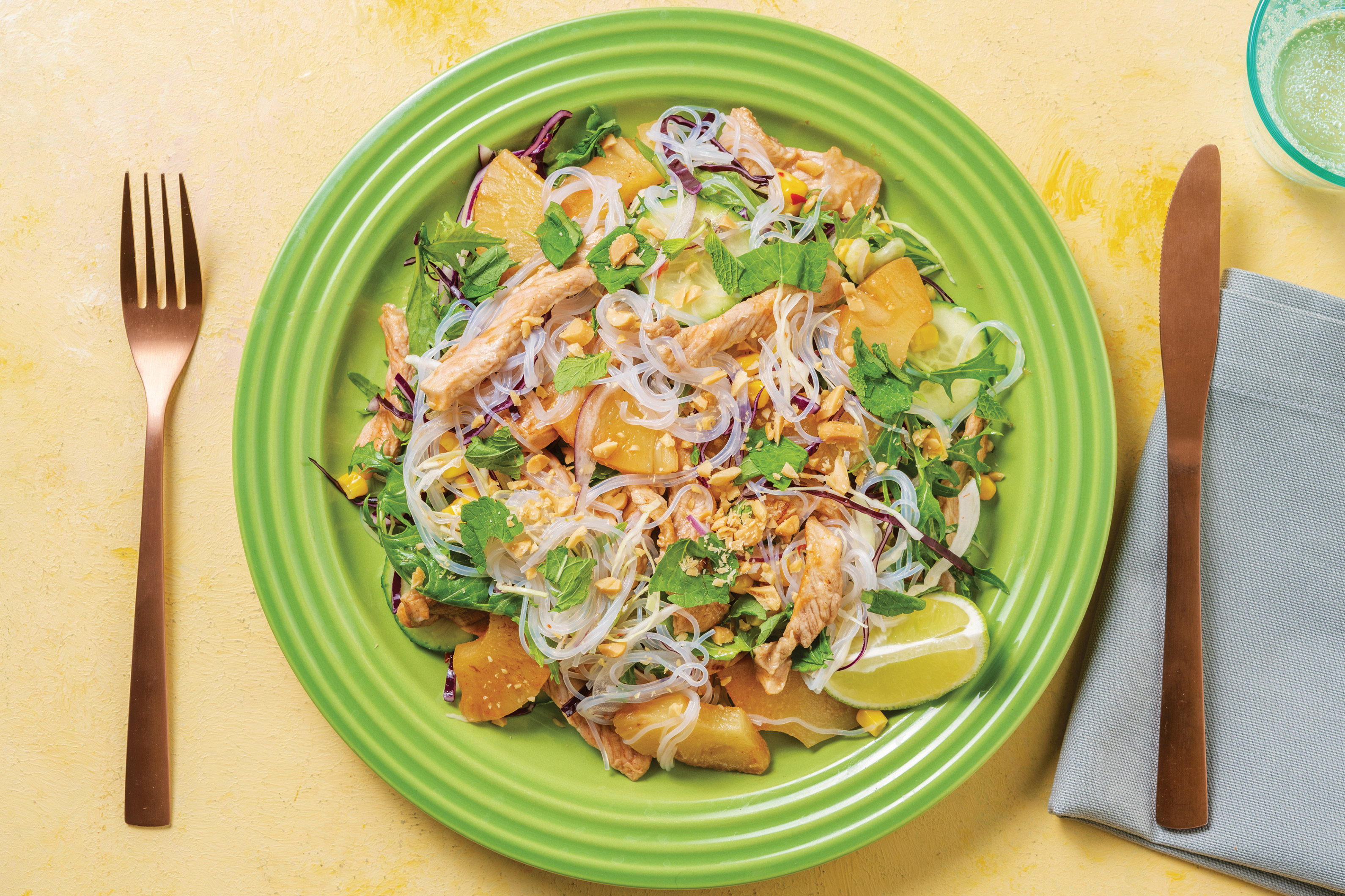 Sweet & Sour Pork with Nutty Vermicelli Noodle Slaw