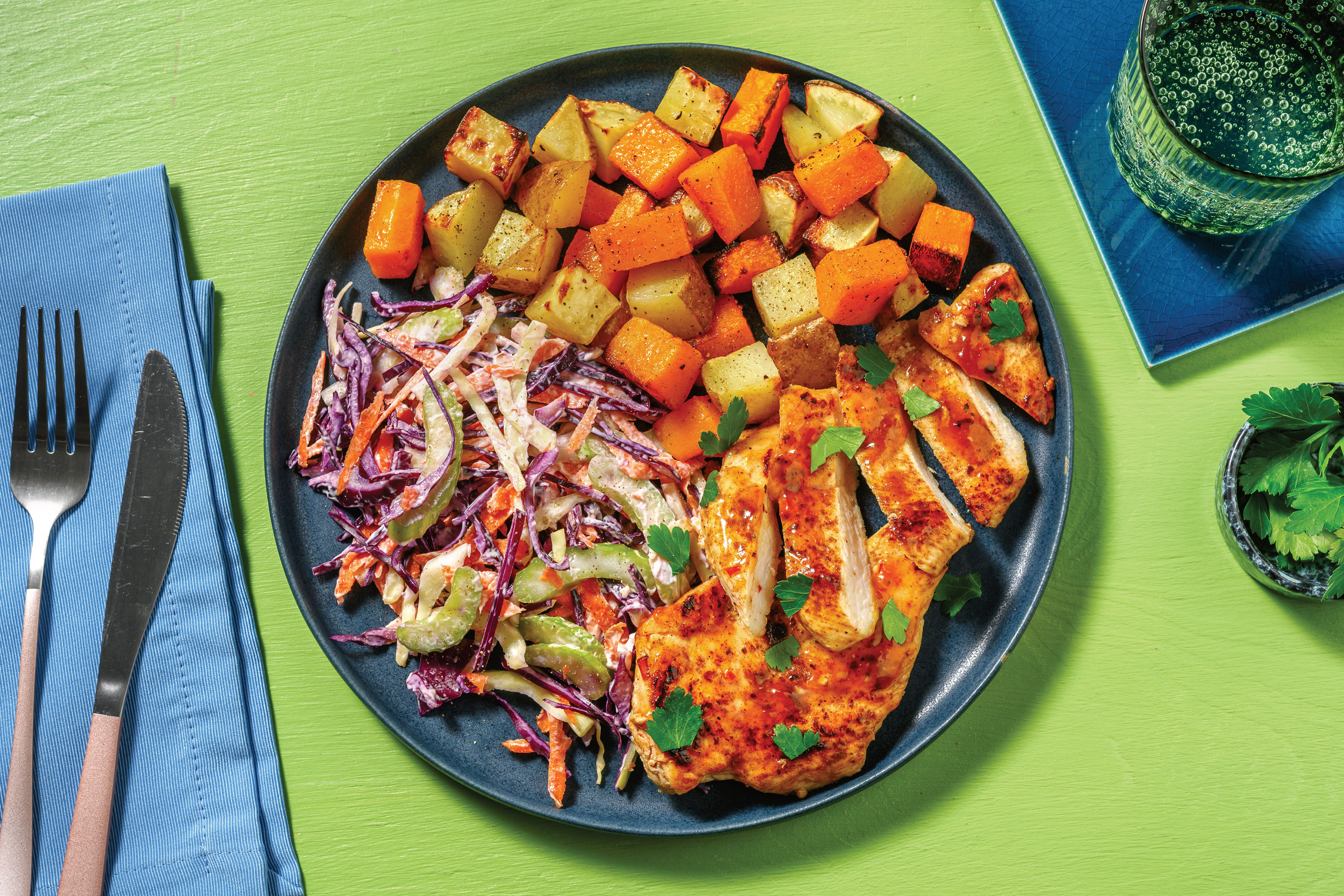 Sweet Soy-Glazed Chicken & Celery Slaw