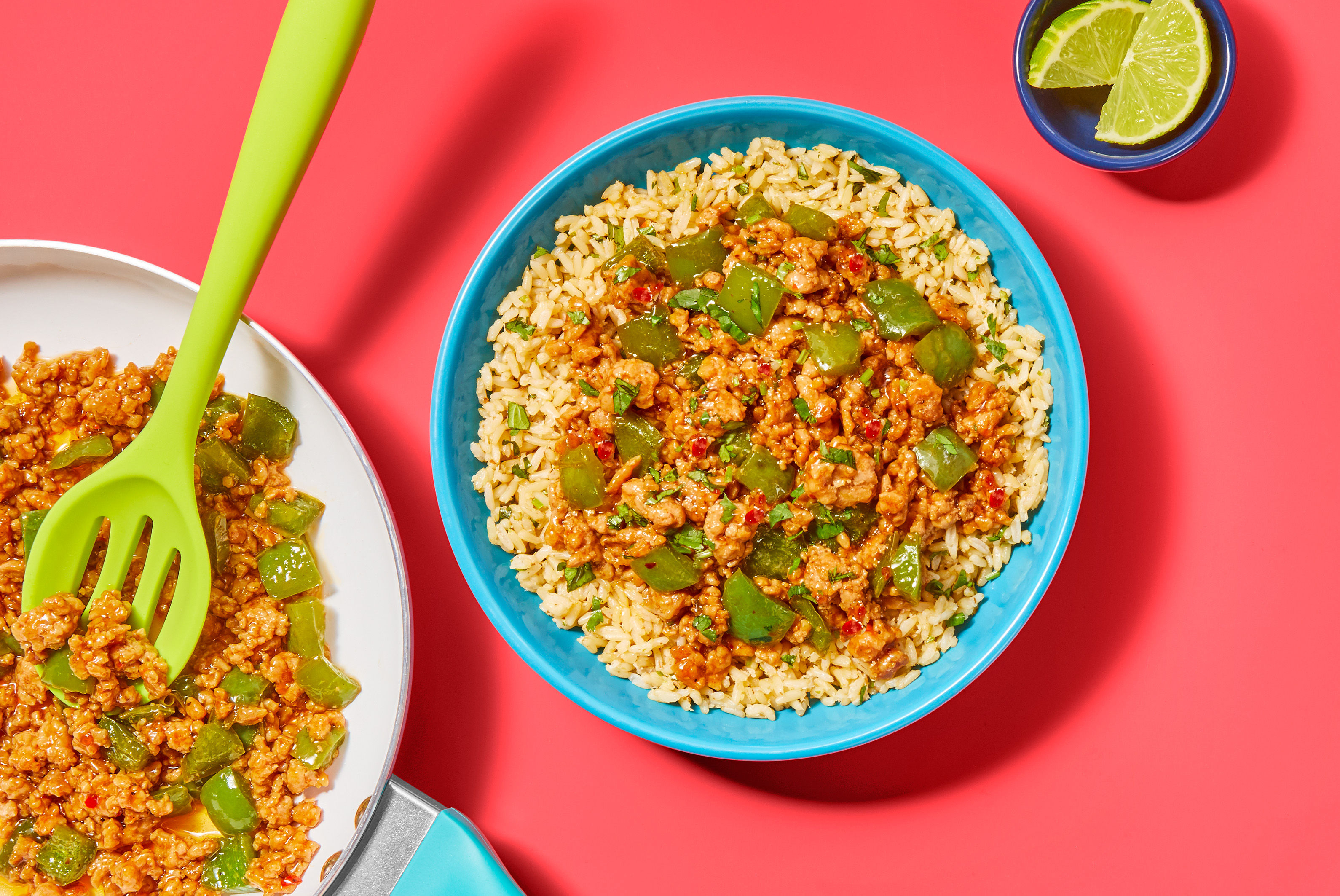 Sweet Soy Pork & Pepper Bowls