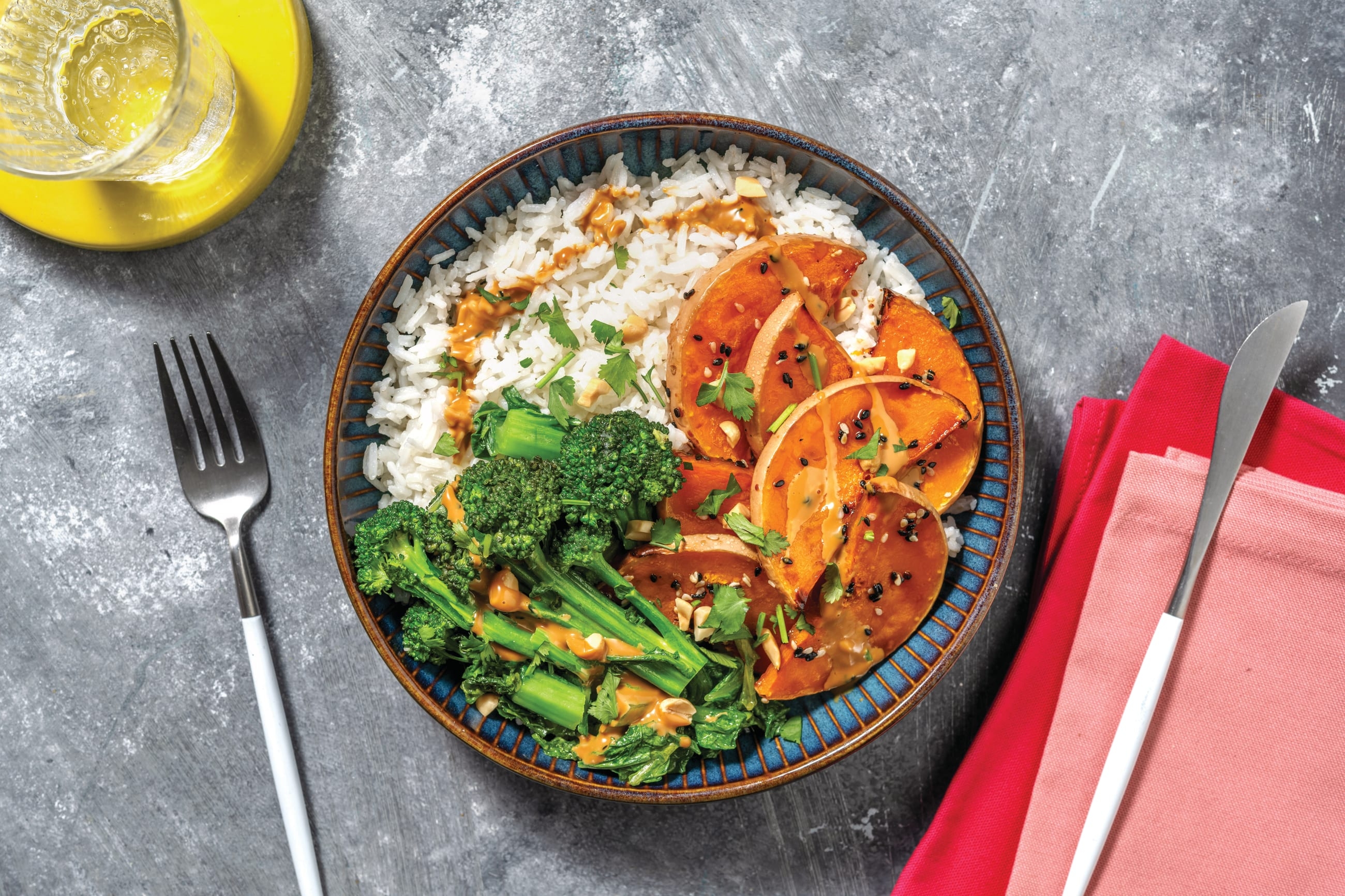Sweet Soy Pumpkin, Chicken & Garlic Rice