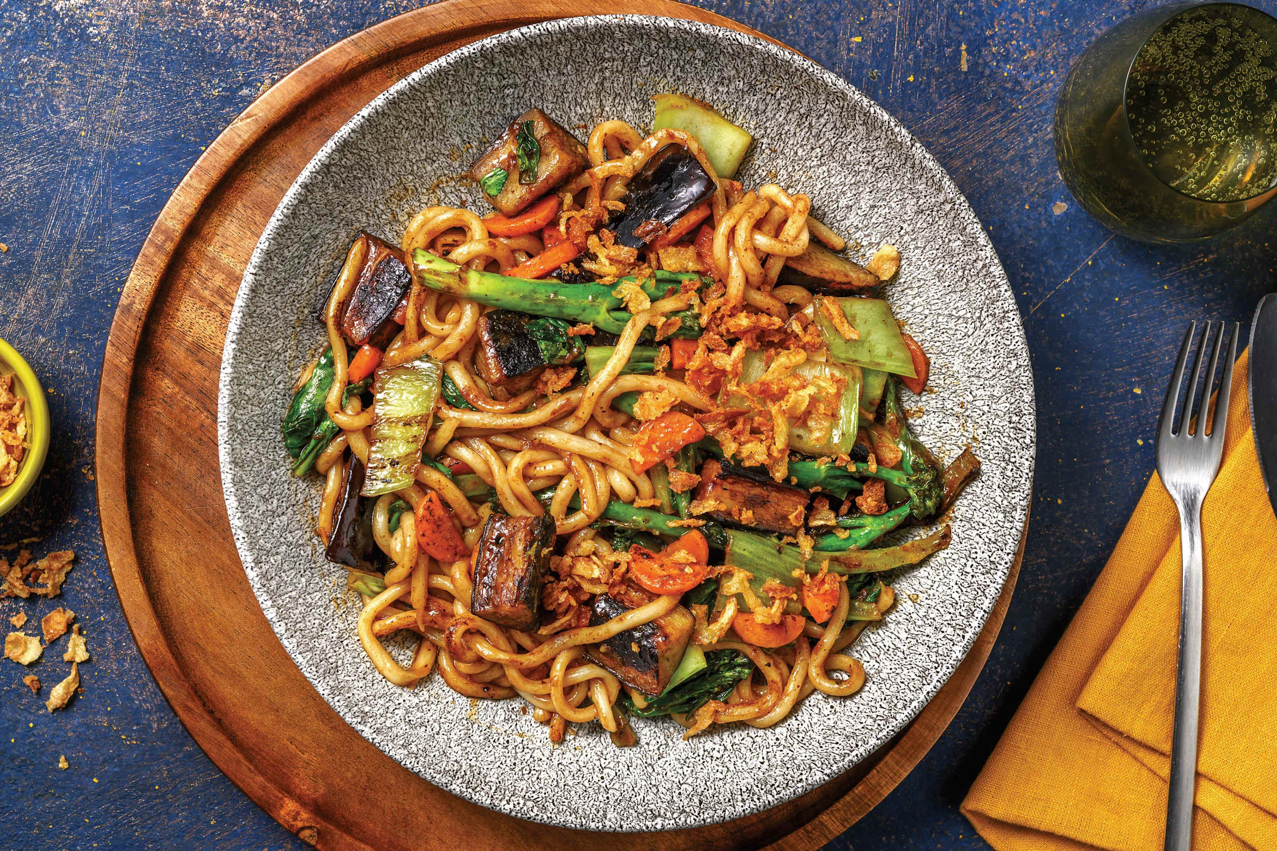 Sweet Soy Roasted Eggplant & Udon Noodles