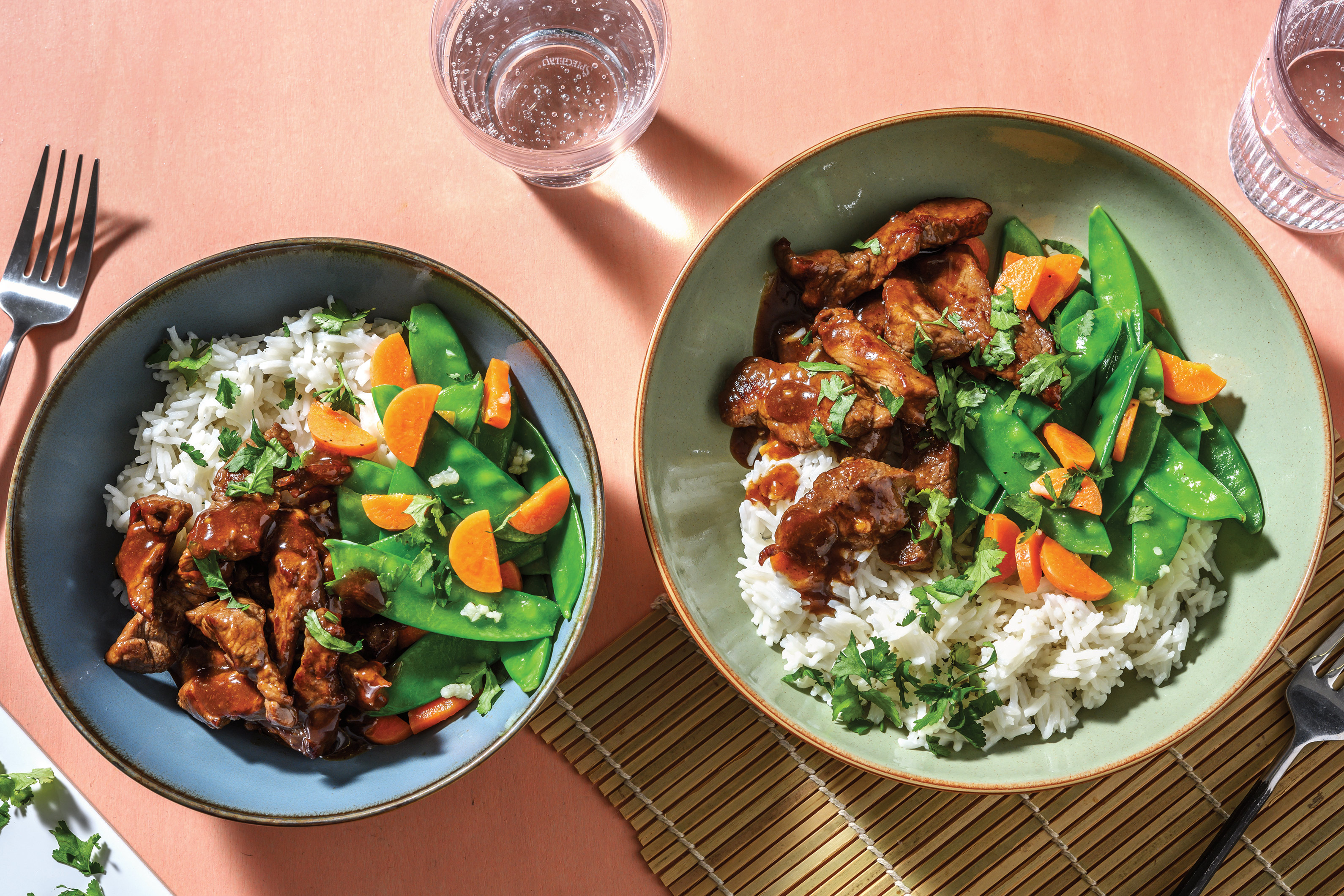 Sticky Asian Beef & Garlic Veggies
