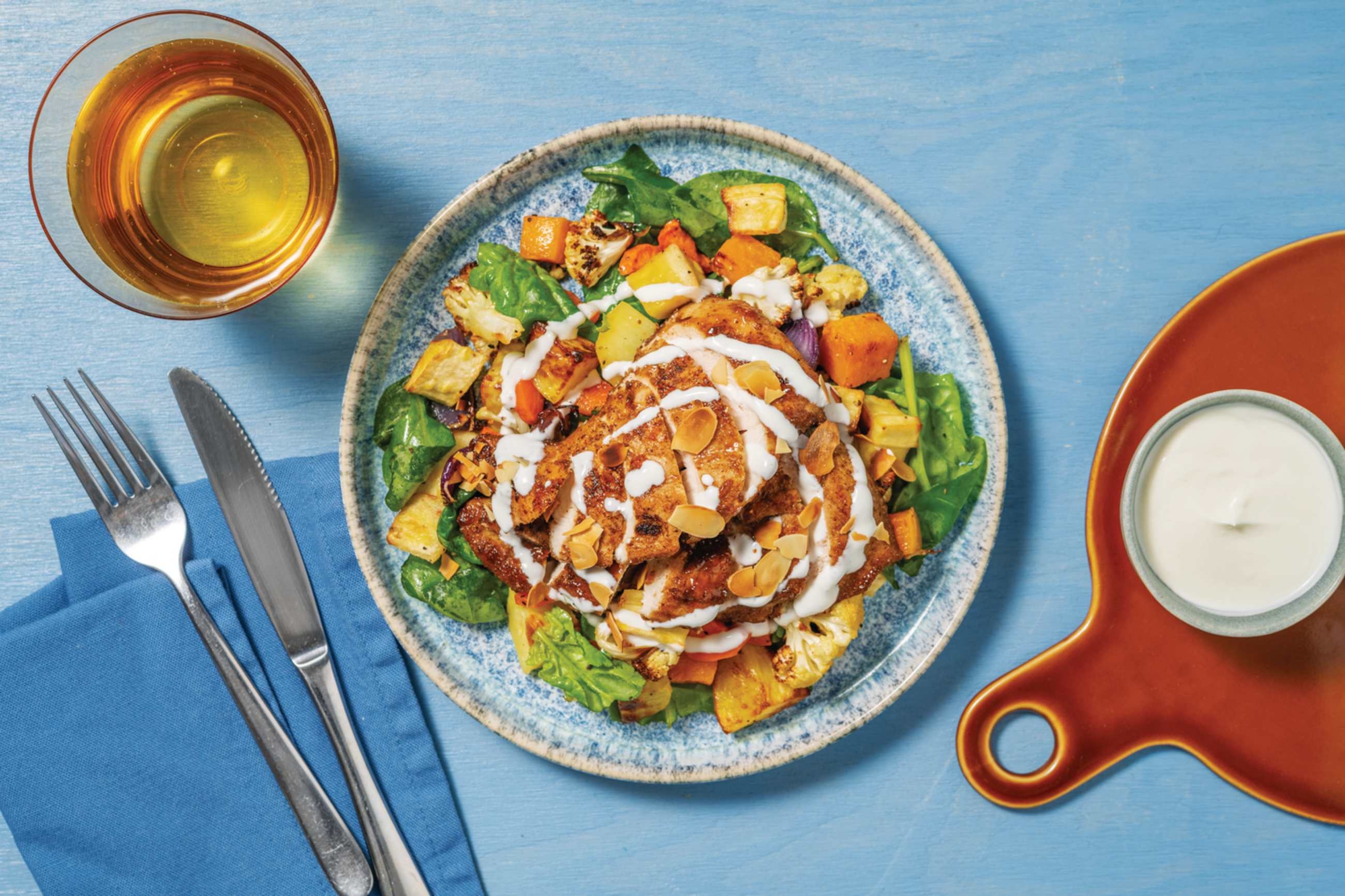 Chermoula-Spiced Chicken & Roast Veggie Salad