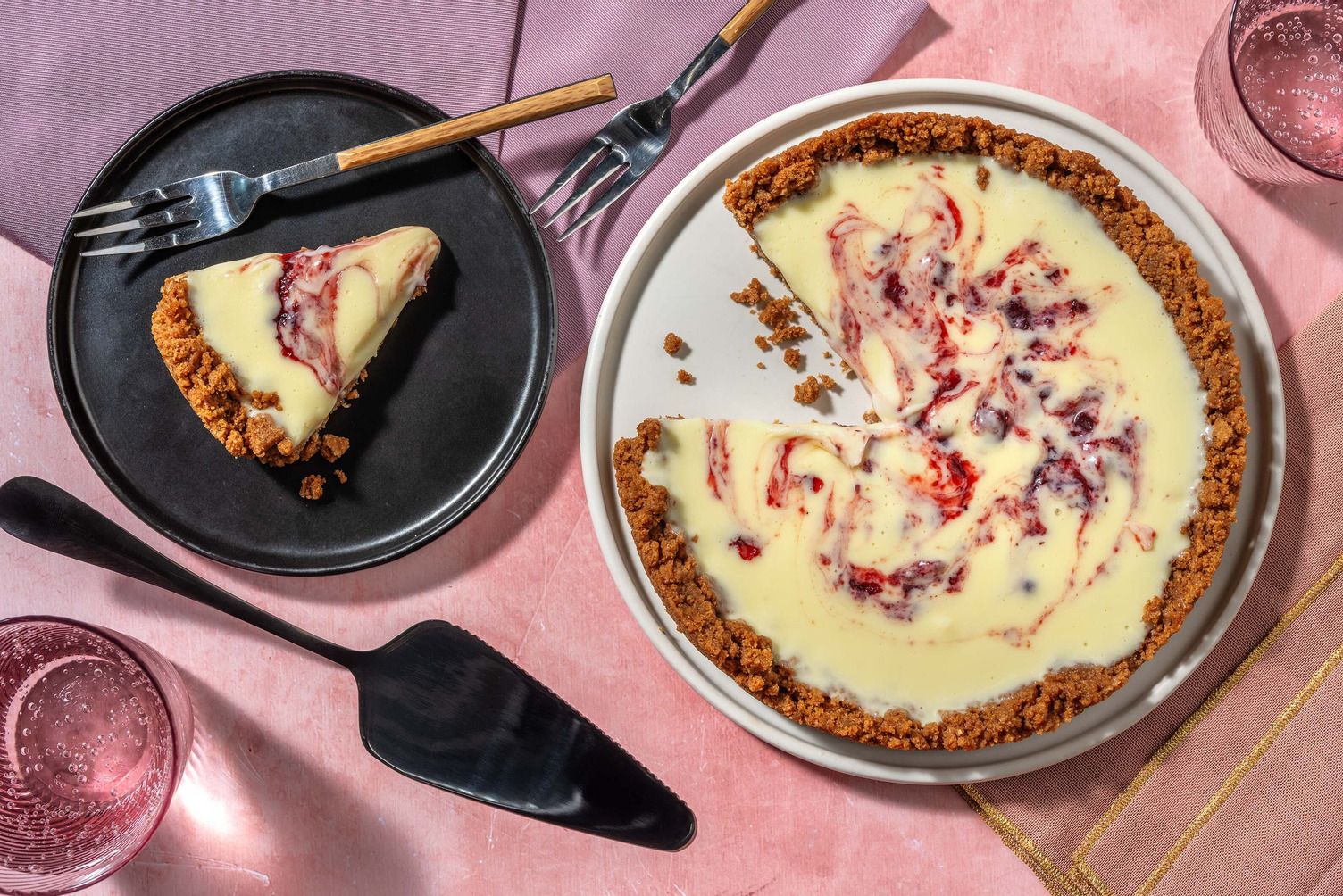 Swirled White Chocolate-Cranberry Tart
