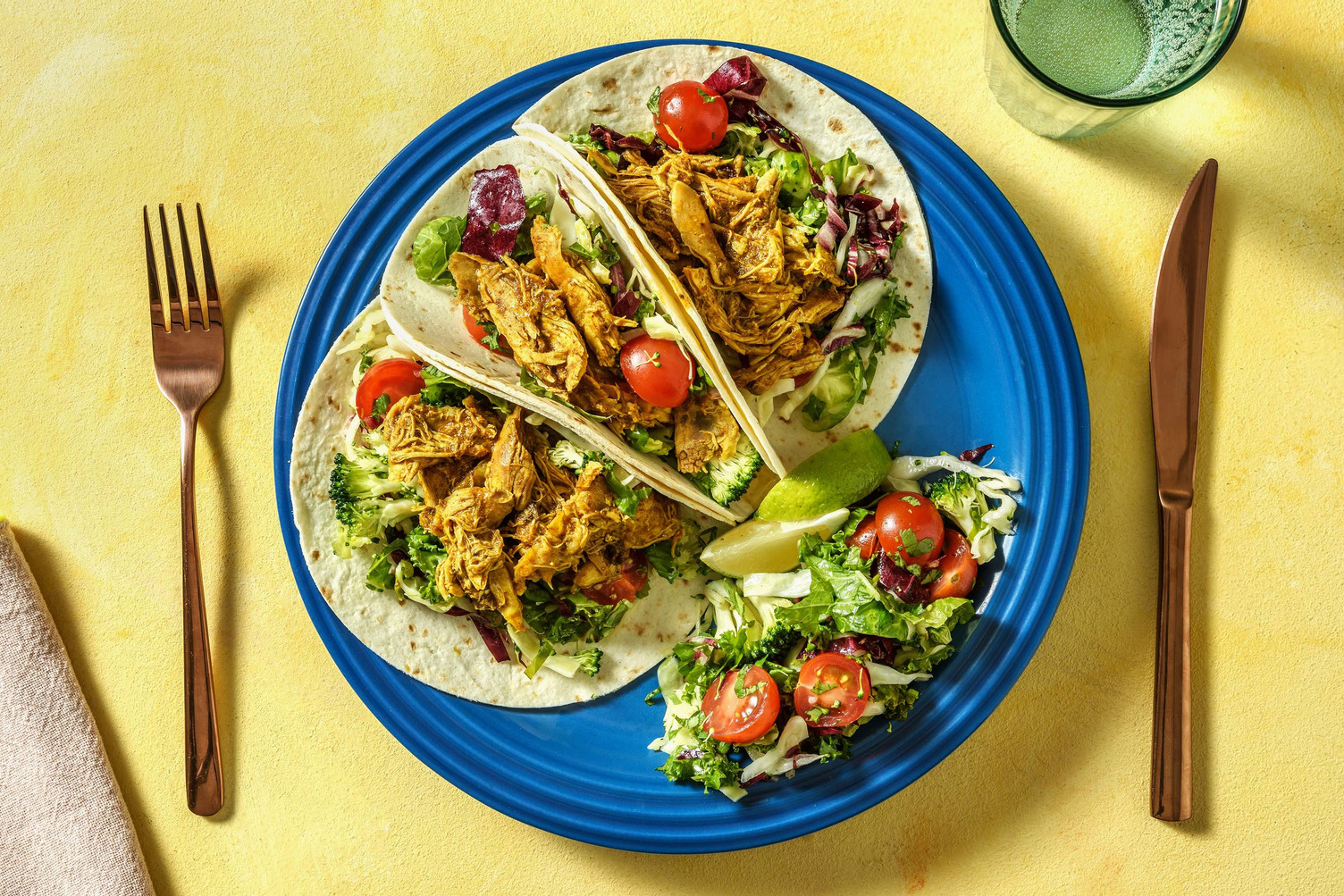 Tacos au poulet effiloché façon tikka