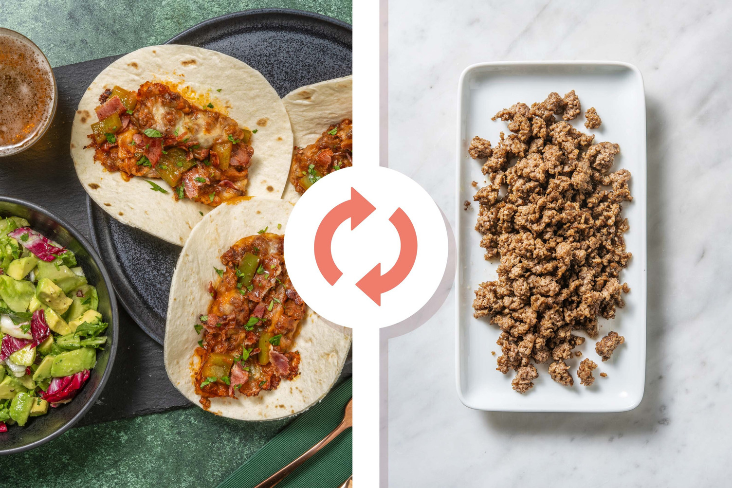 Tacos norteños au bœuf et au bacon