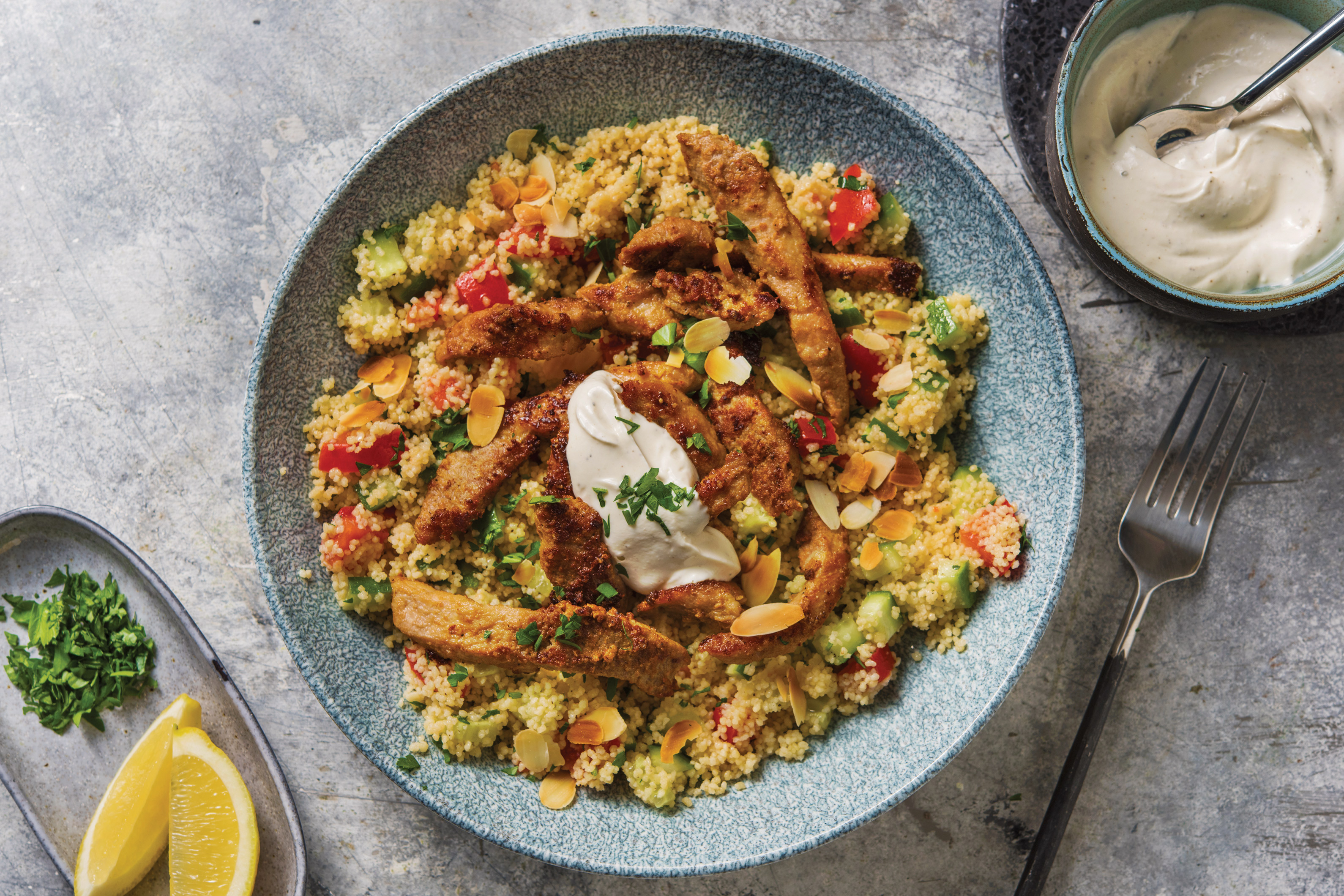 Tahini Pork & Couscous Tabbouleh