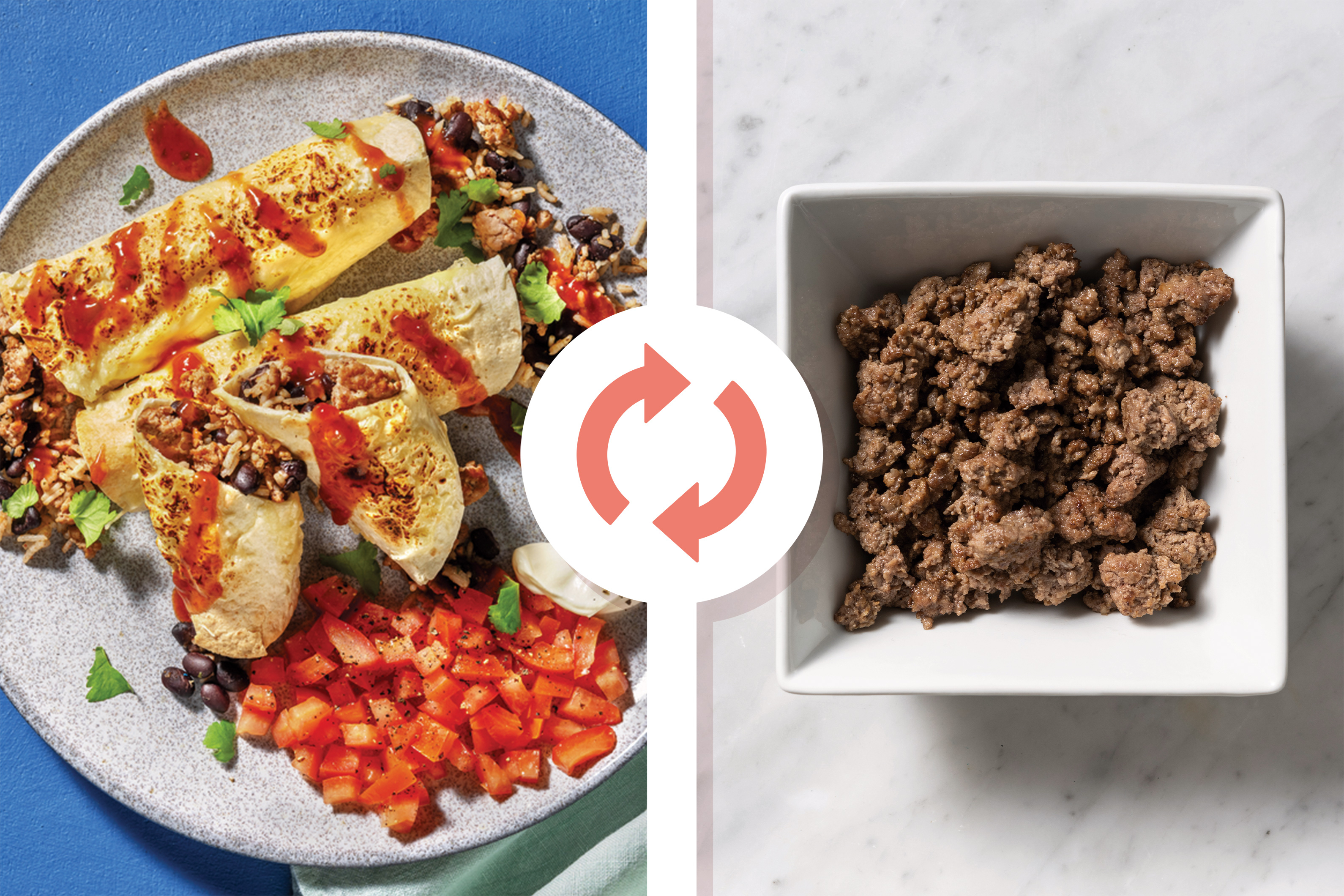 Cheesy Beef & Bean Enchiladas