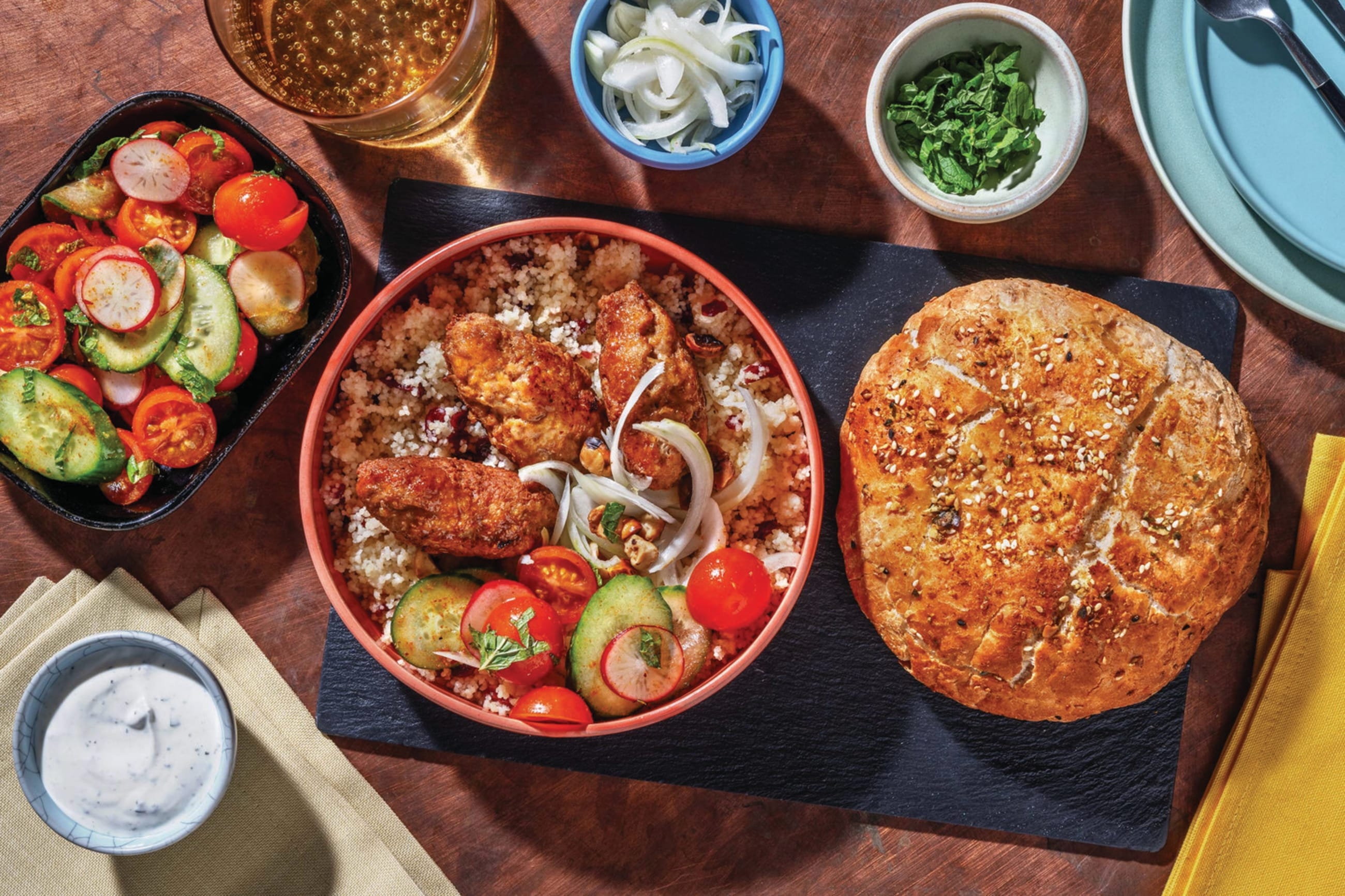 Lamb Kofta & Couscous Mezze Plate
