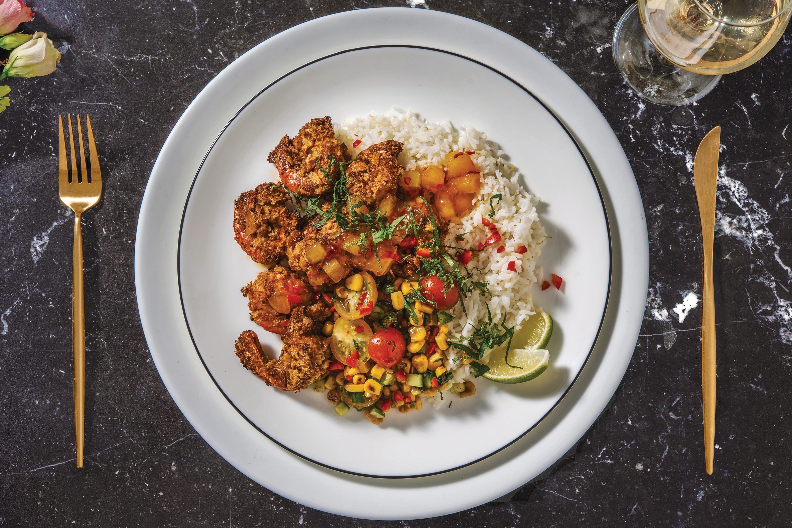 Caribbean Island Prawns & Pineapple Chutney