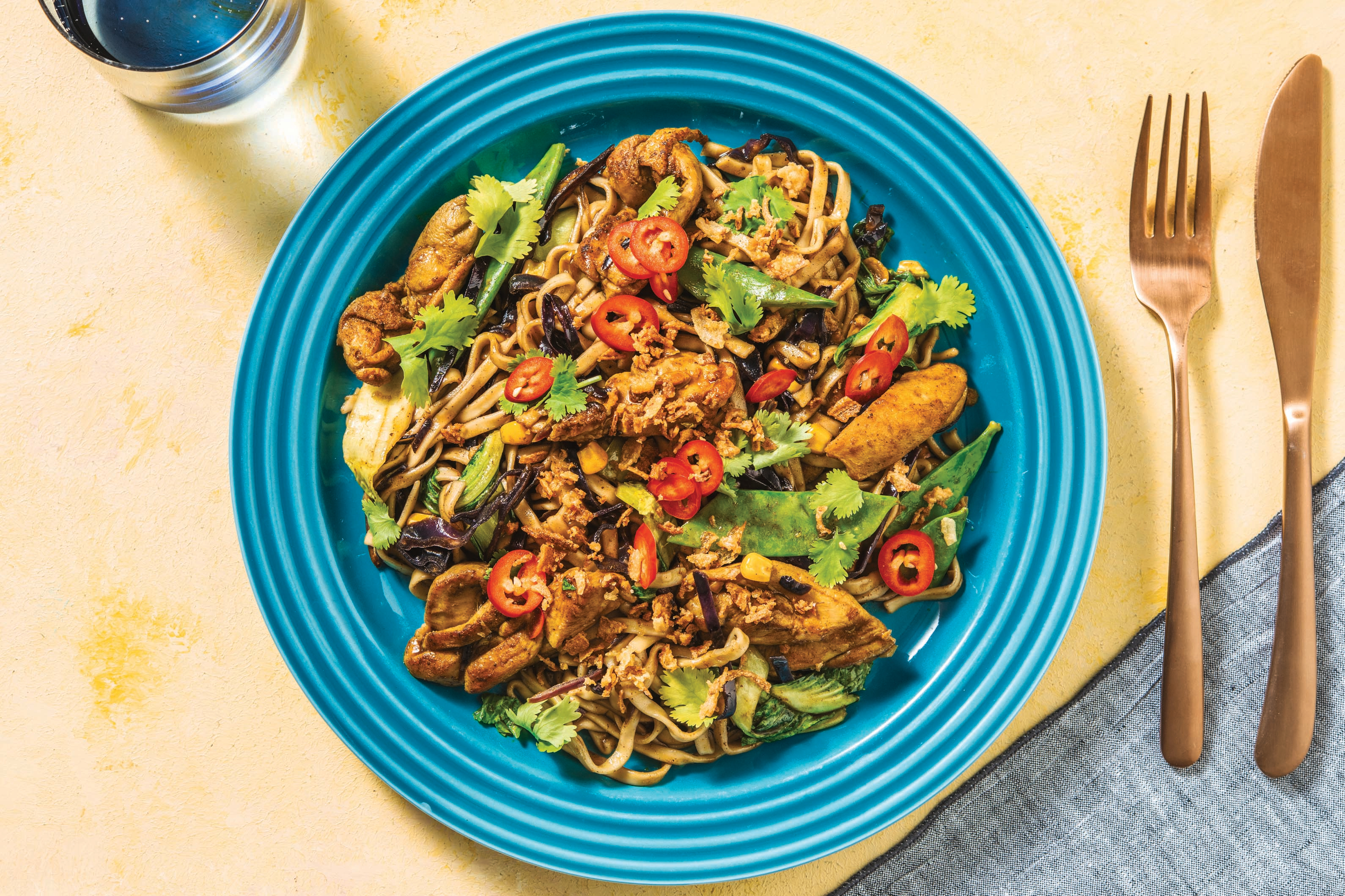 Teriyaki Chicken Noodles with Veggies & Lime