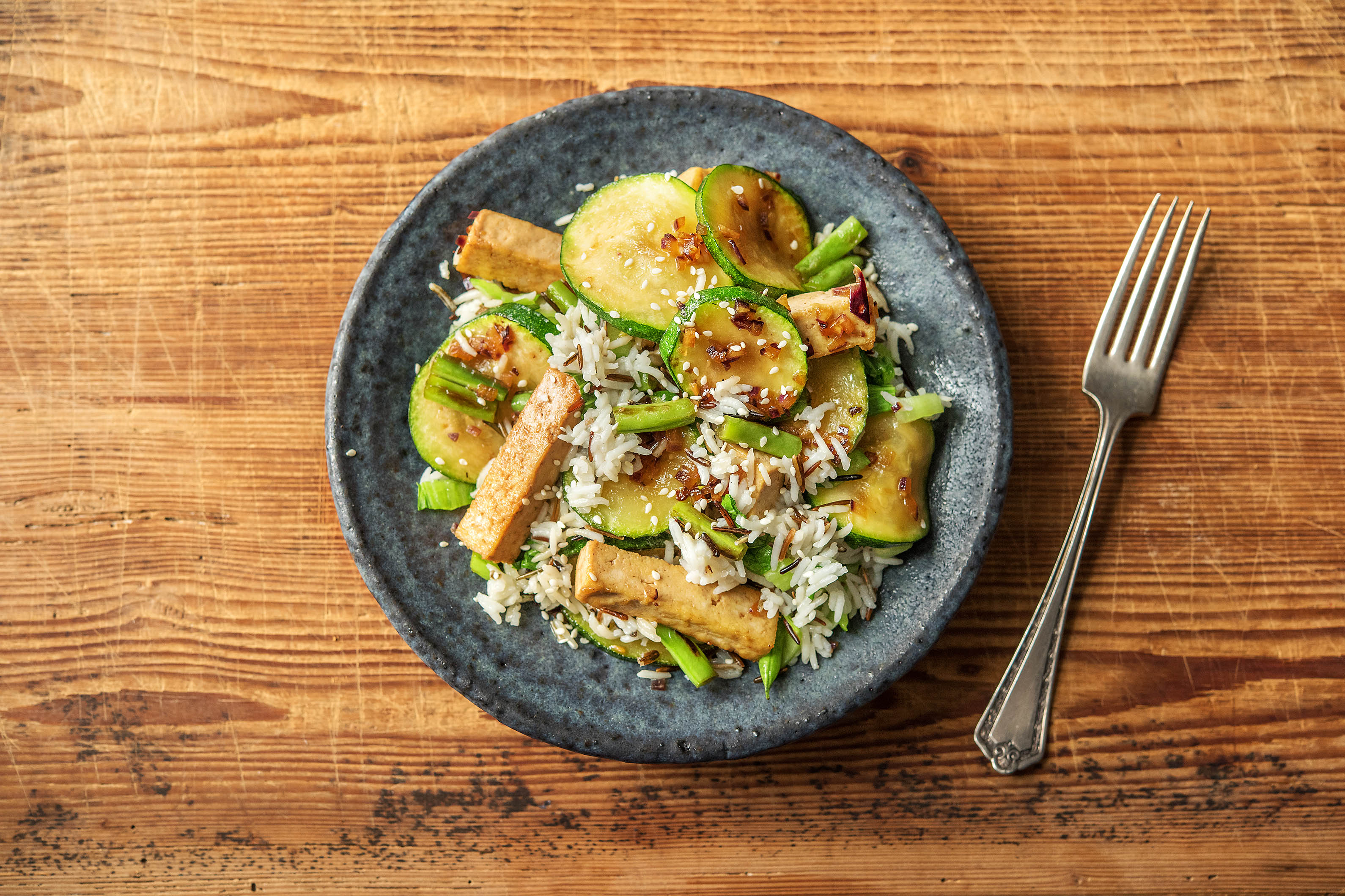 Teriyaki-Gemüsepfanne mit Tofu