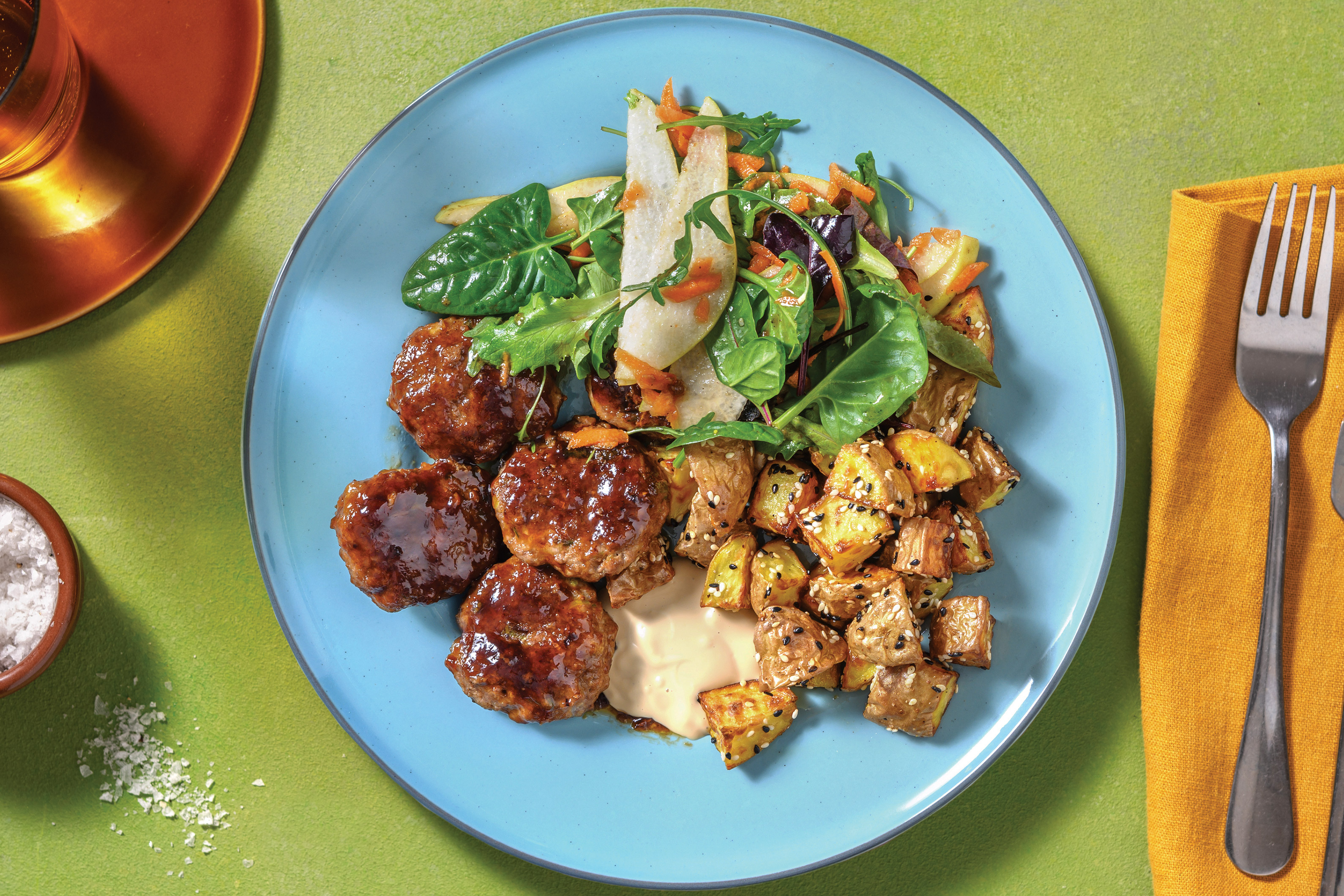 Teriyaki-Glazed Beef Rissoles