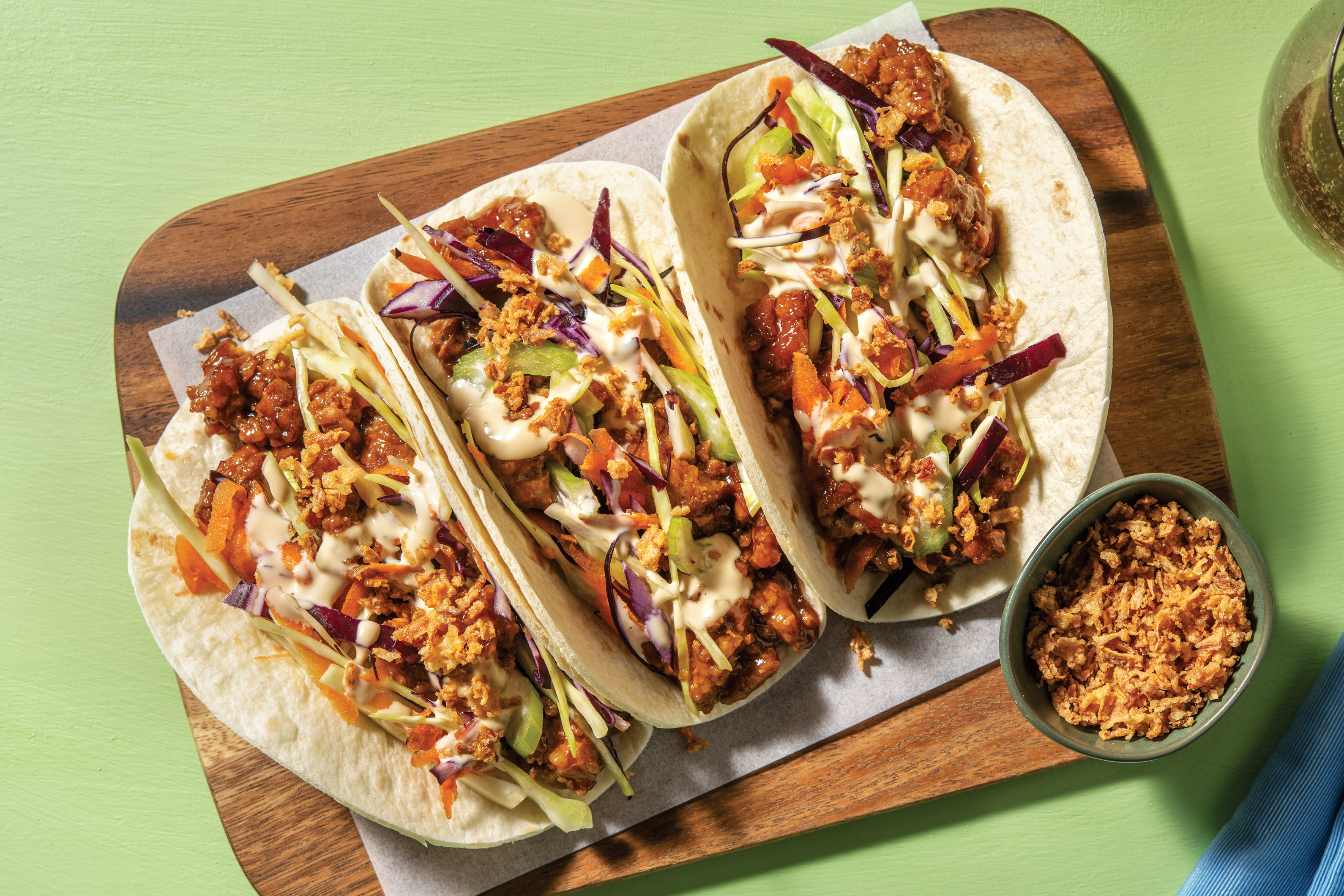 Teriyaki Pork & Celery Slaw Tacos