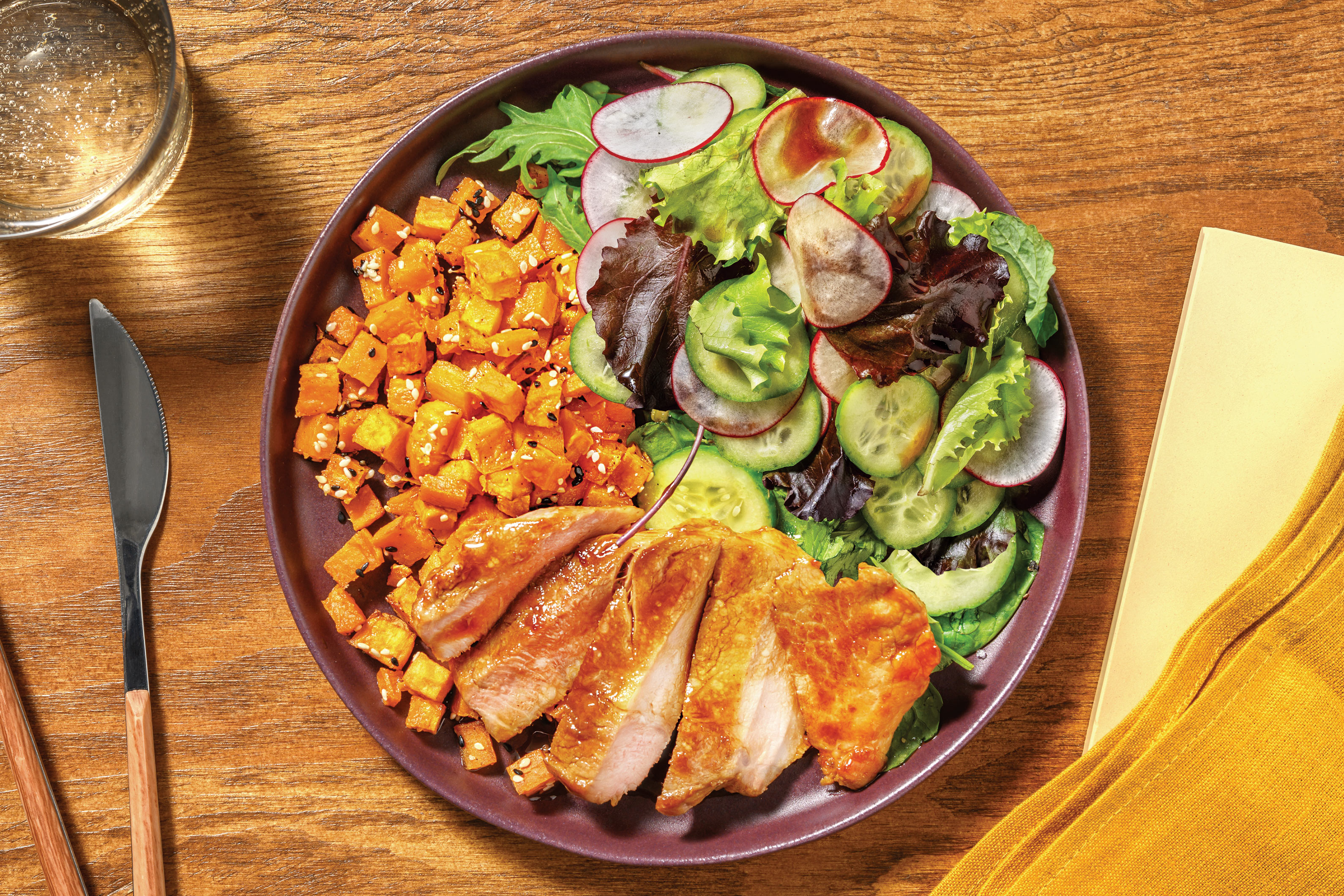 Quick Teriyaki Pork & Roasted Sesame Veggies