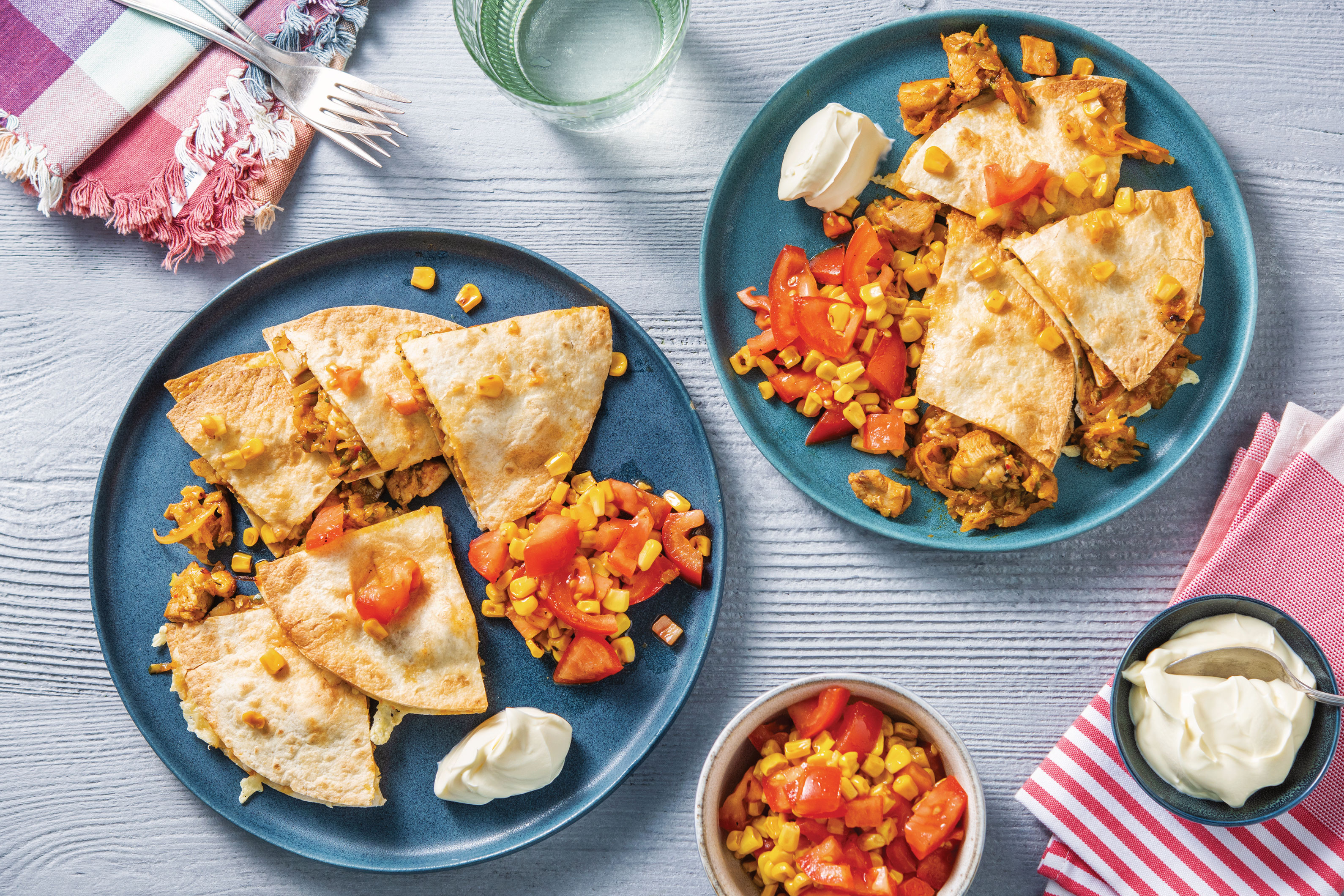 Tex-Mex BBQ Chicken Quesadillas