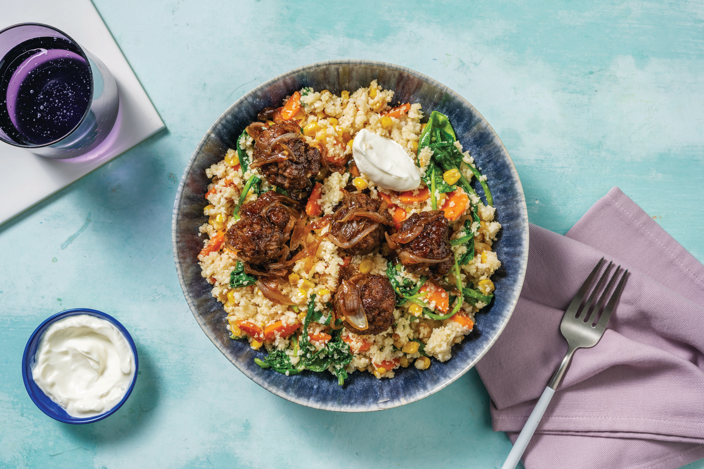 Tex-Mex Beef Meatballs & Caramelised Onion