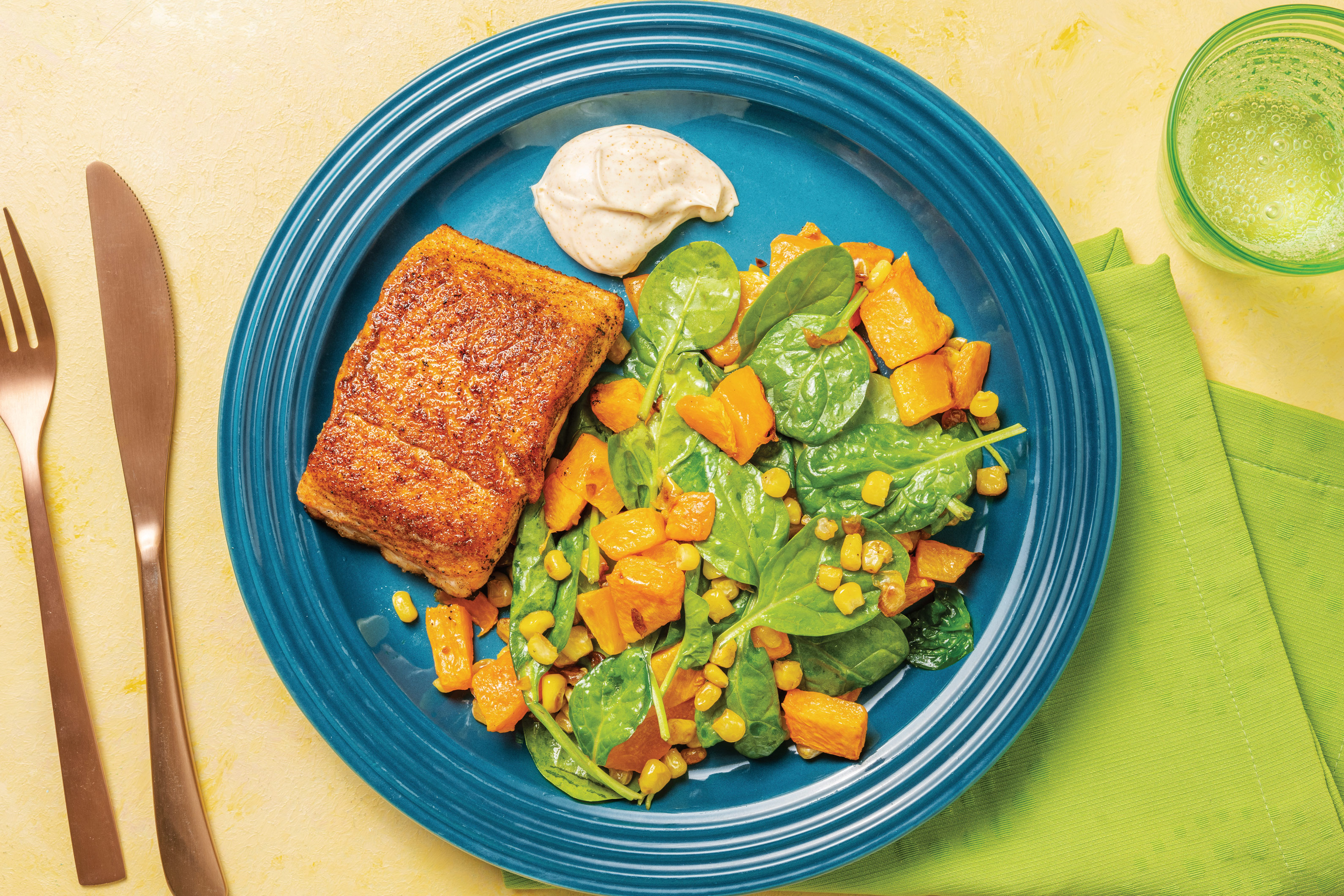 Tex-Mex Salmon with Roast Pumpkin & Smokey Aioli