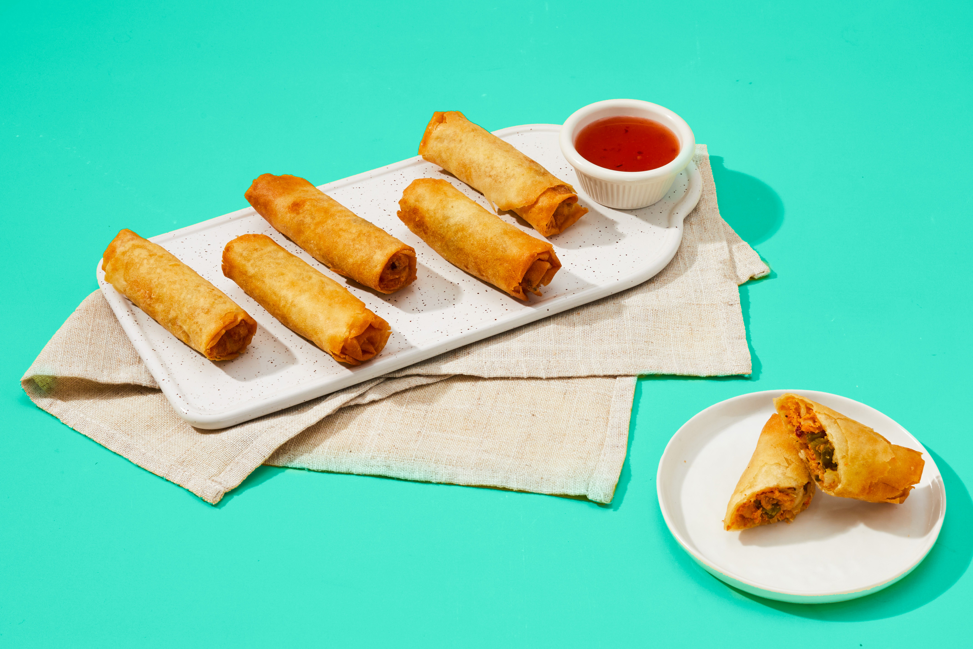 Thai Basil Chicken Spring Rolls