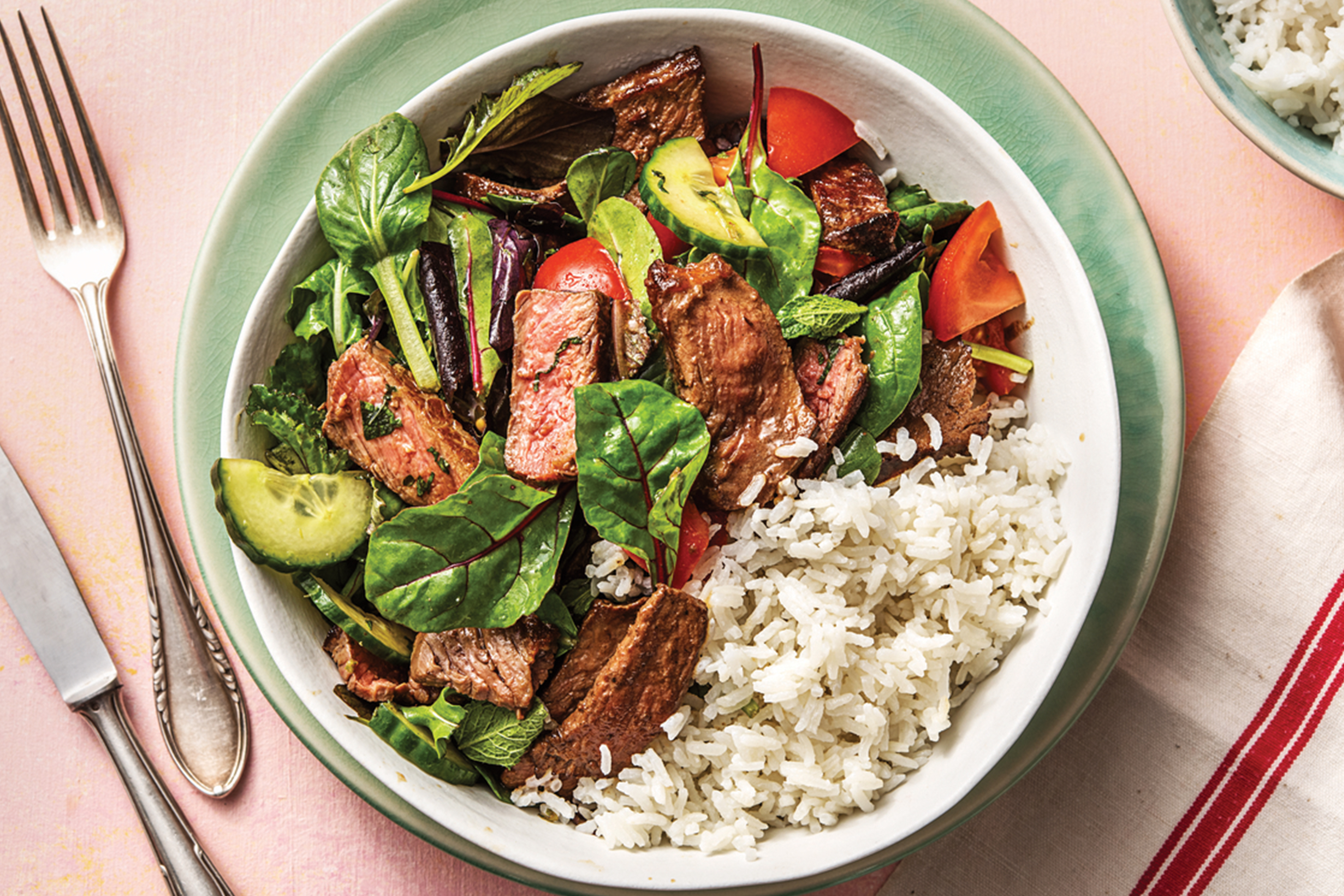 Warm Thai Beef Salad & Coconut Rice