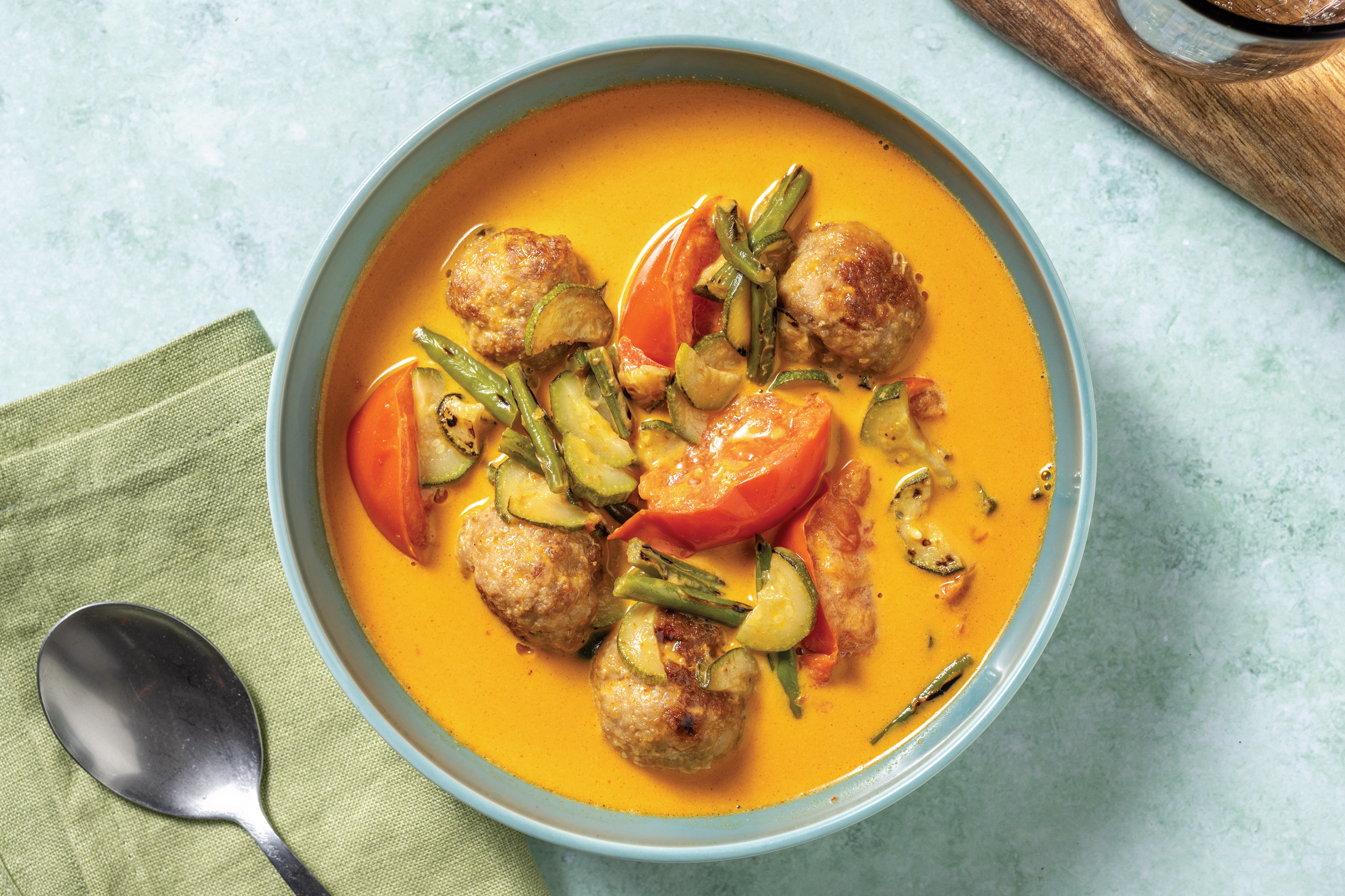 Thai Coconut Pork Meatball Soup