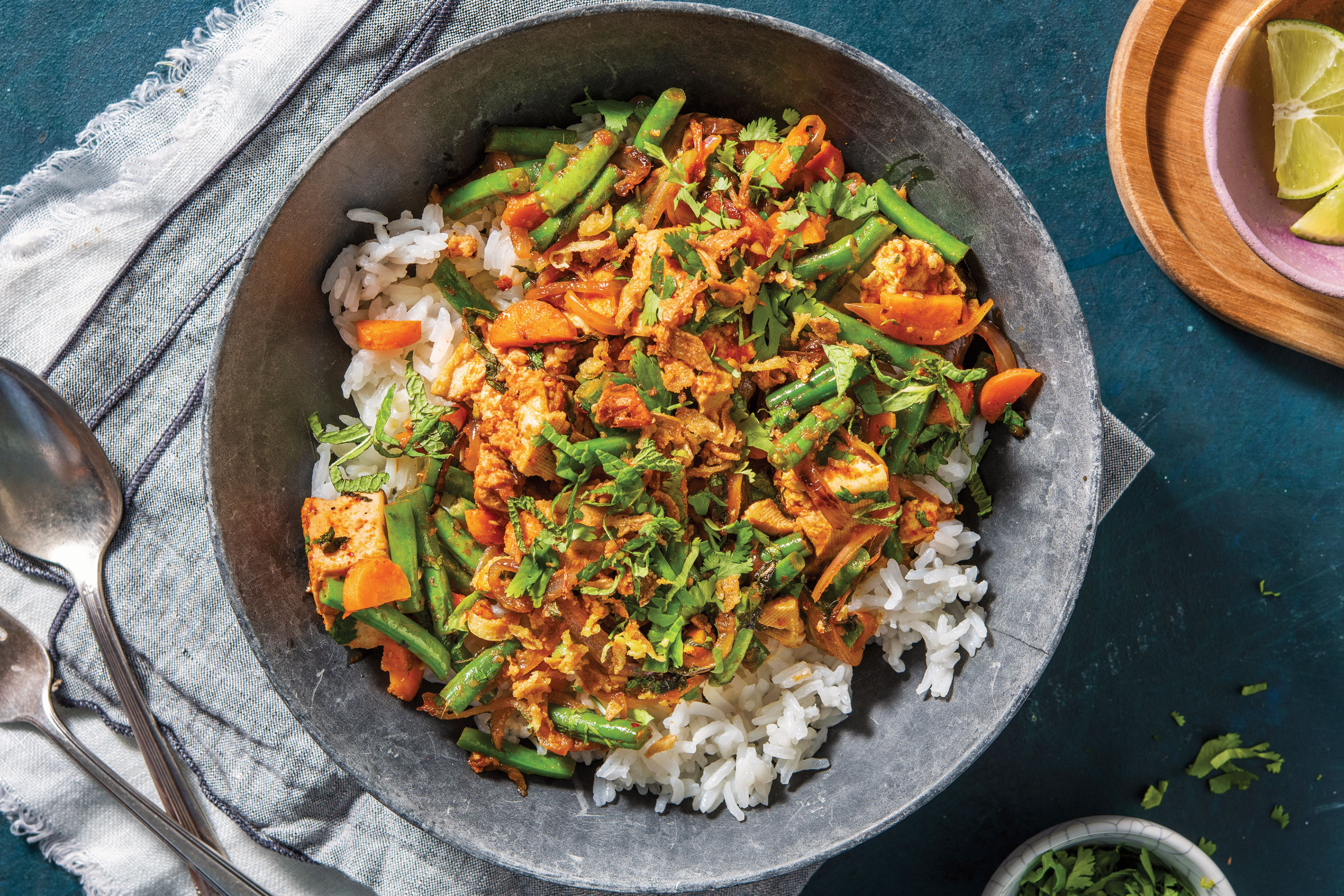 Thai Crumbled Tofu & Green Bean Stir-Fry