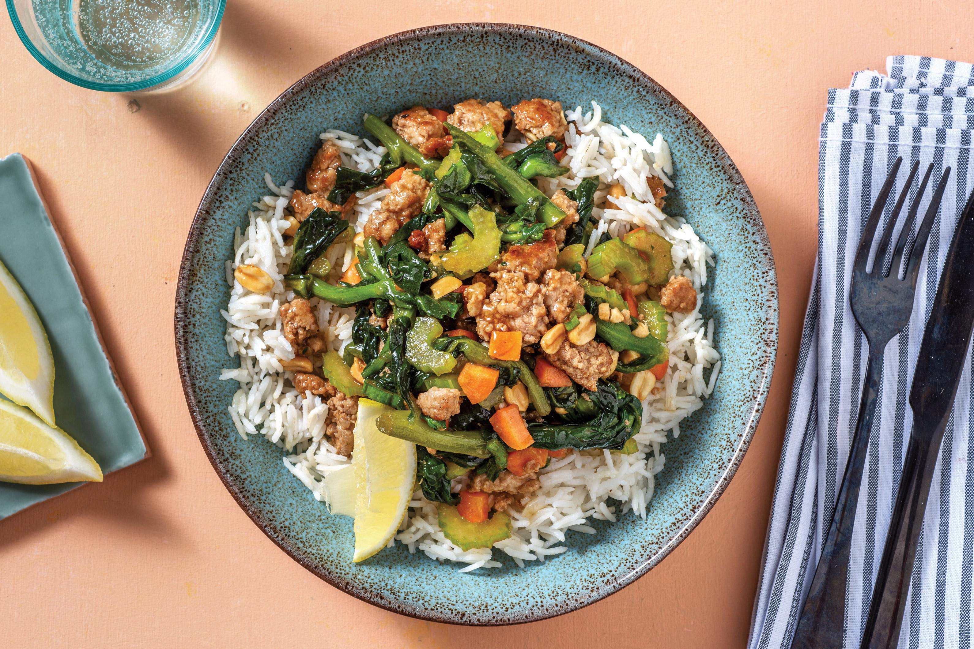 Saucy Thai Ginger Pork & Veggie Larb