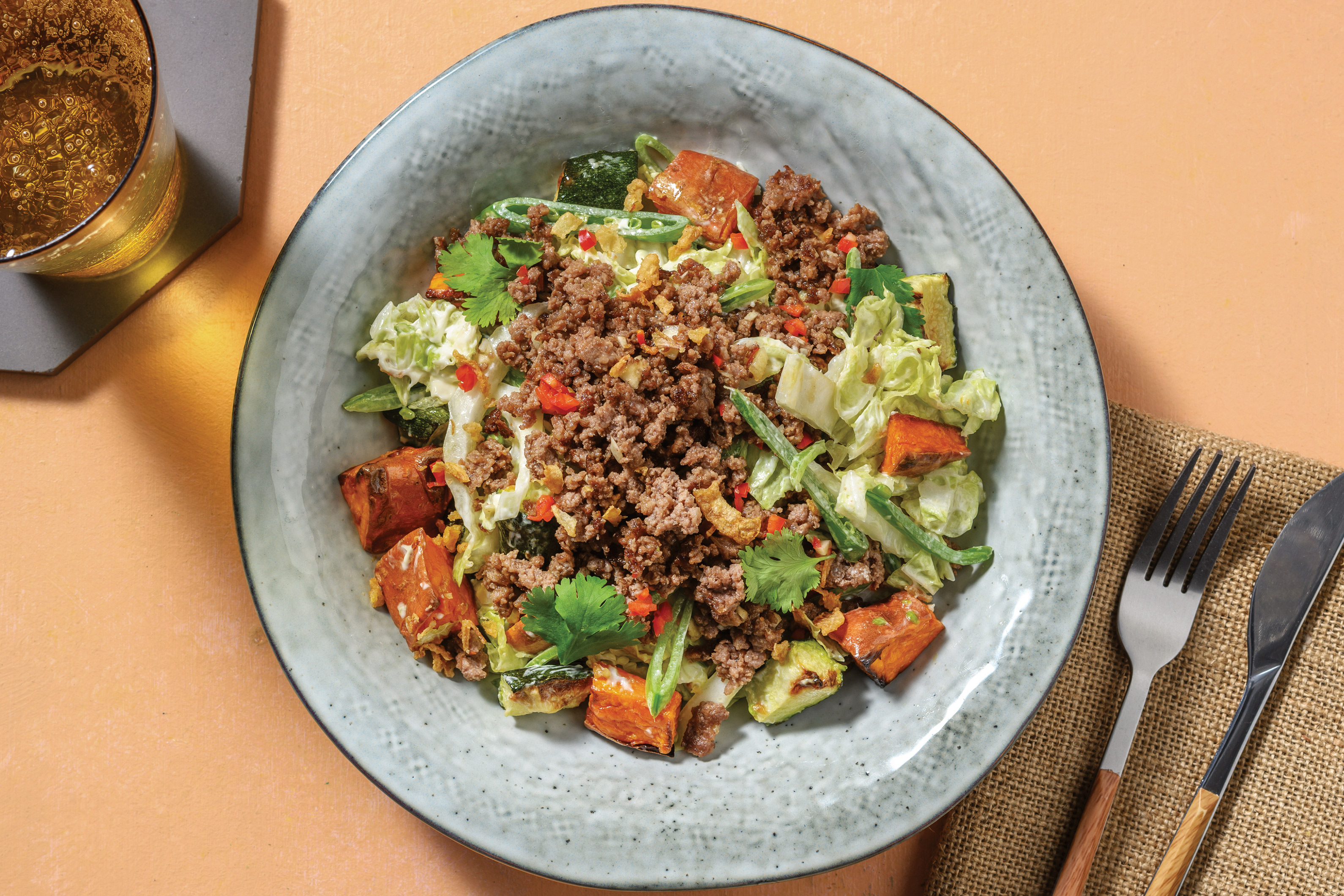 Thai-Style Beef & Loaded Slaw