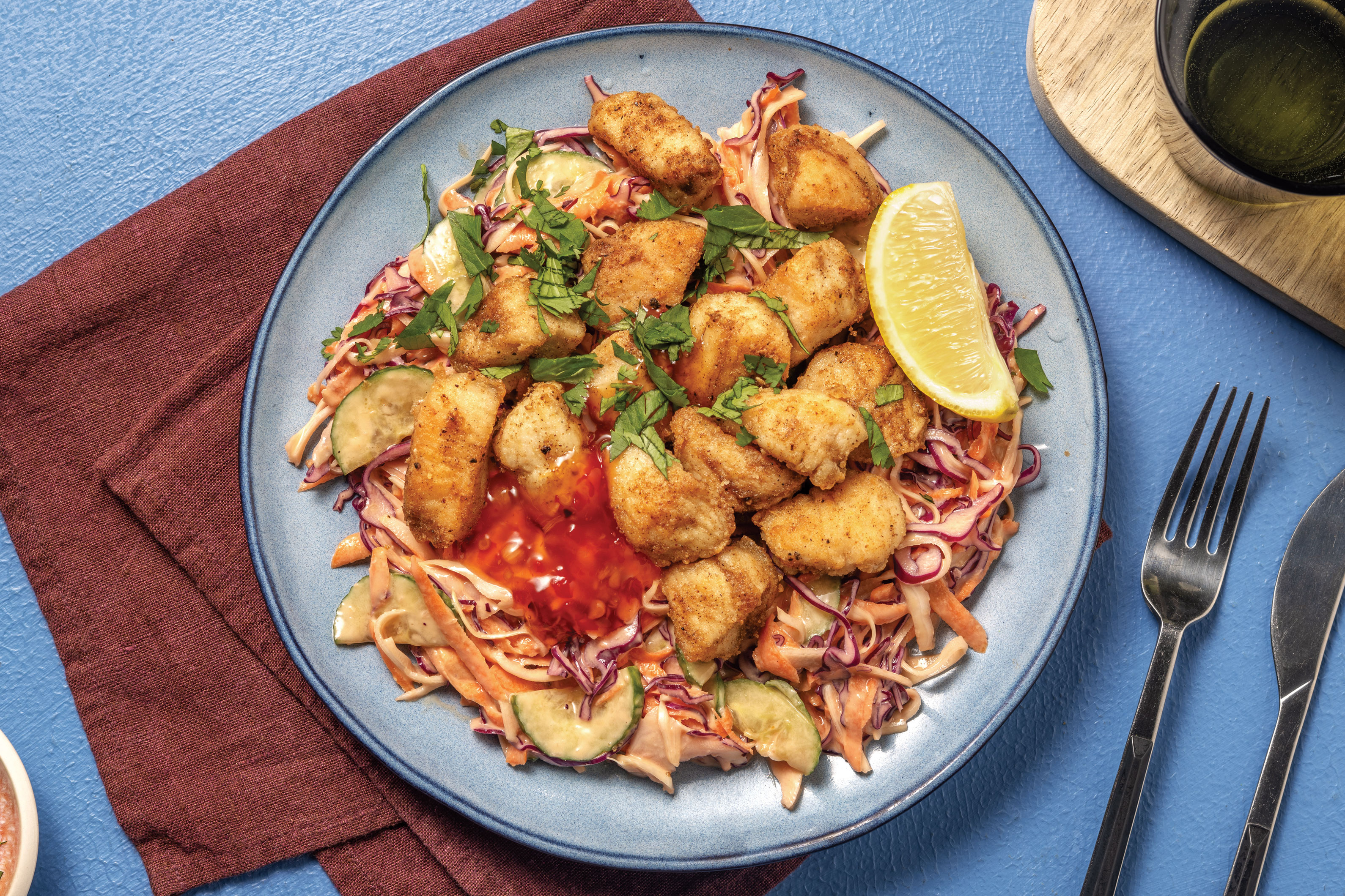 Quick Thai-Style Chicken & Creamy Slaw