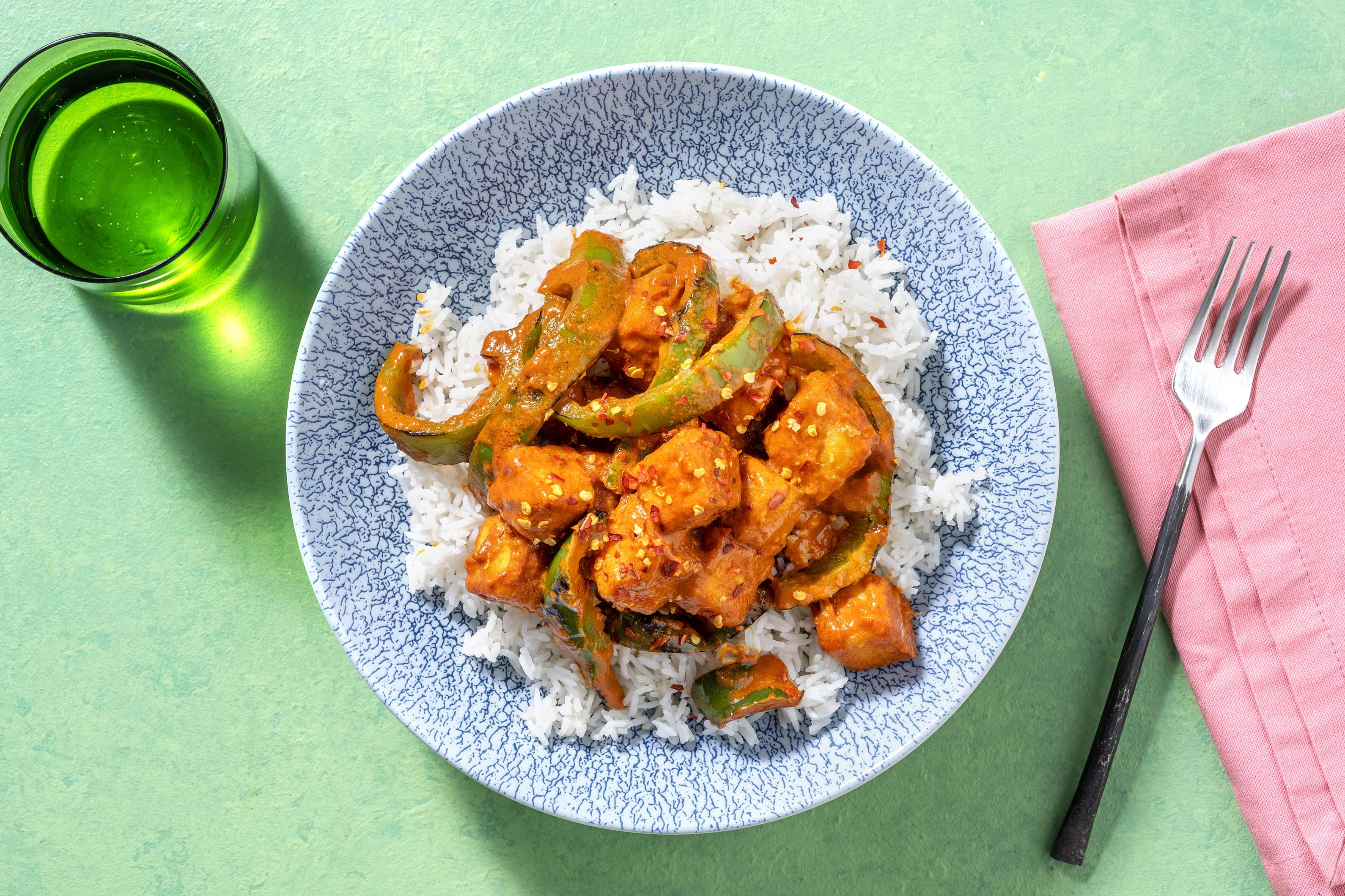 Thai Style Crispy Tofu Red Curry