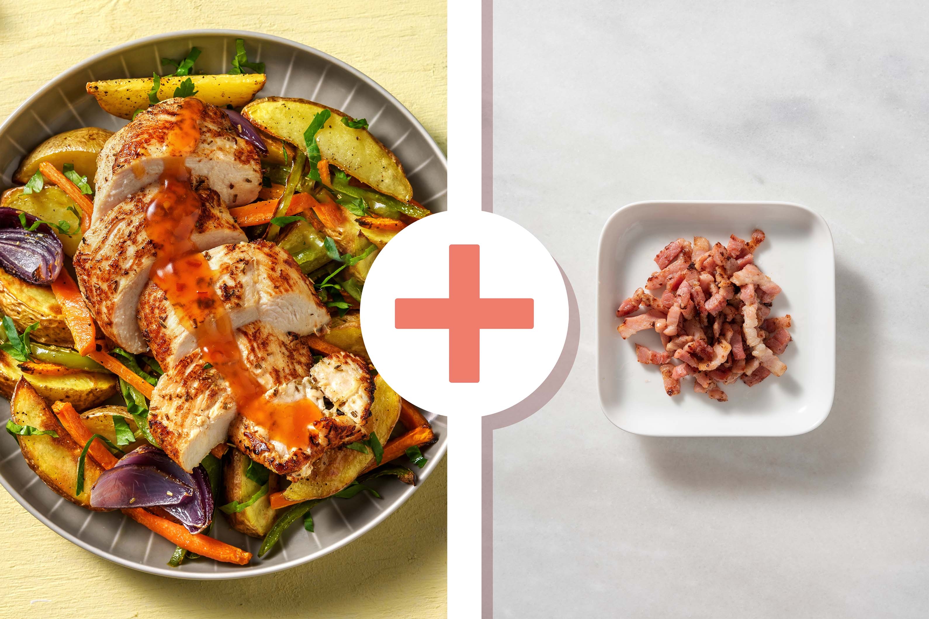 Thyme Roasted Chicken with Bacon Lardons