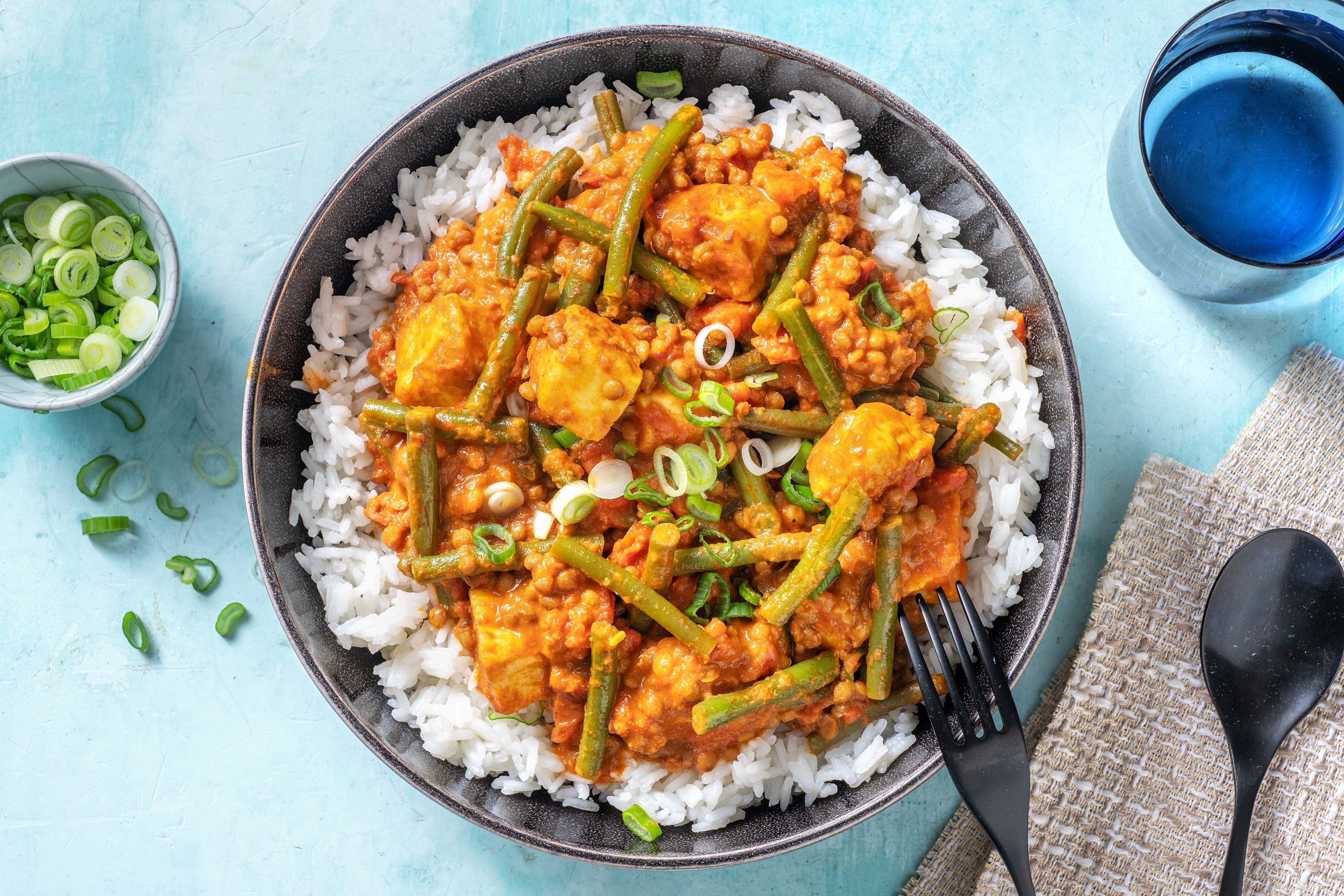 Tikka-Masala-Curry mit Halloumi