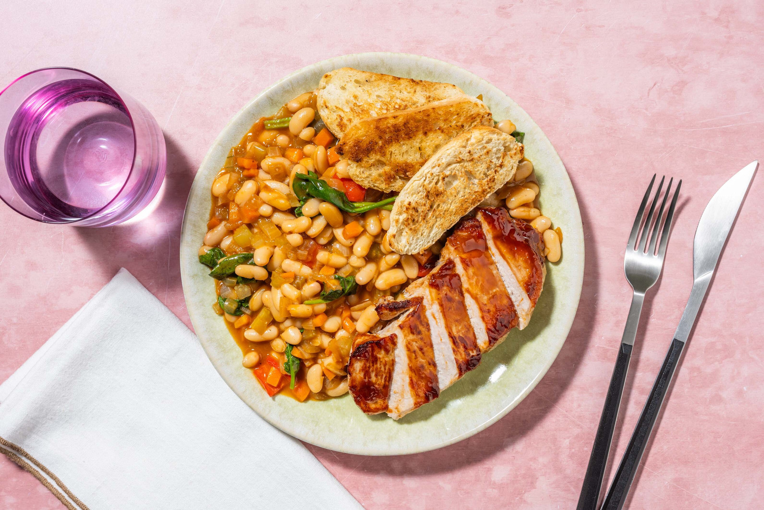 Tofu BBQ et haricots braisés aux piments